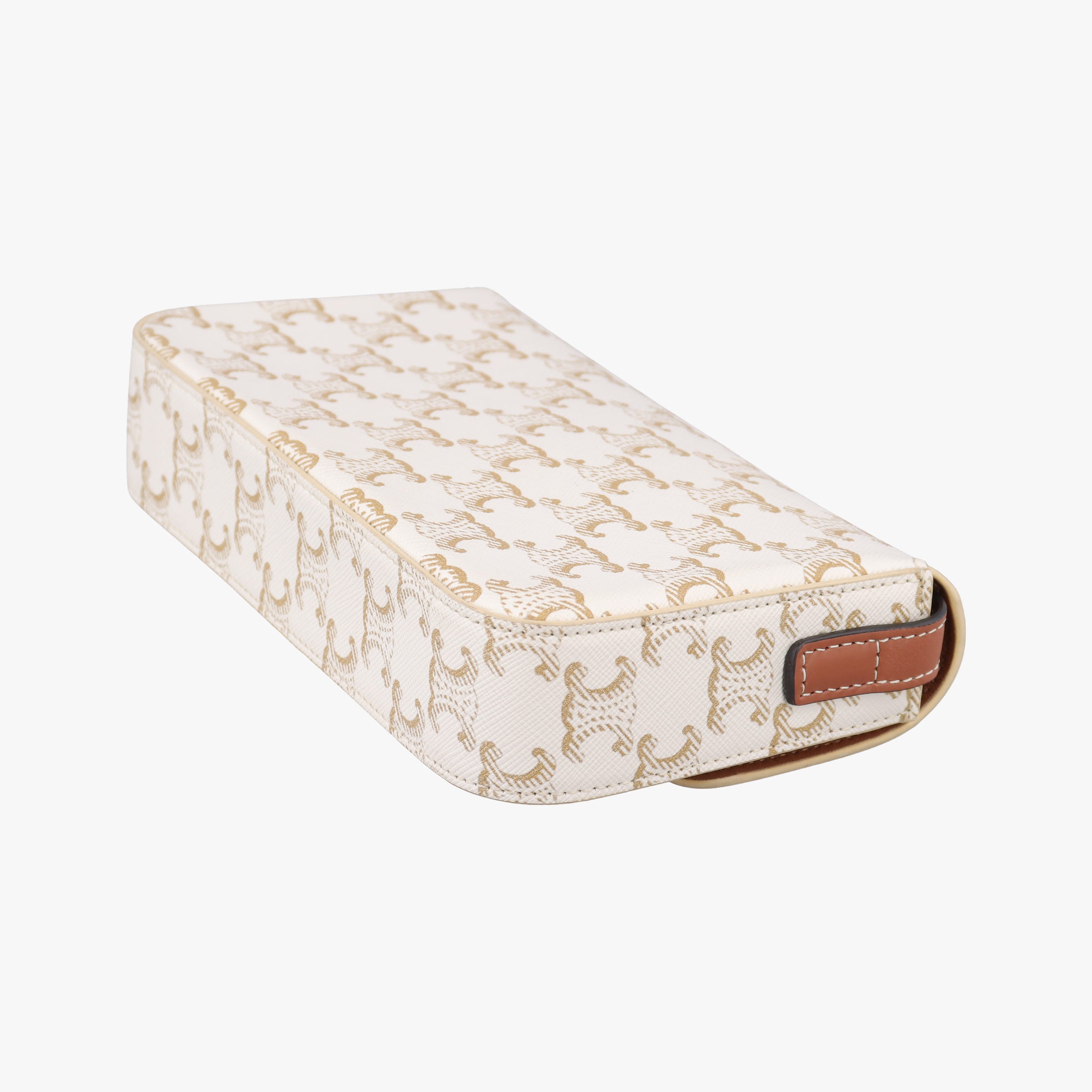 Claude Triomphe white x brown PVC coated canvas x Leather W-CU-2251クロード トリオンフ ホワイトxブラウン PVCコーティングキャンバスxレザー W-CU-2251