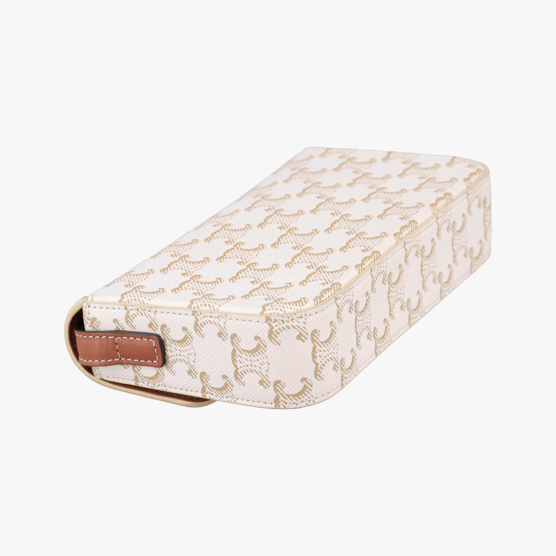 Claude Triomphe white x brown PVC coated canvas x Leather W-CU-2251クロード トリオンフ ホワイトxブラウン PVCコーティングキャンバスxレザー W-CU-2251