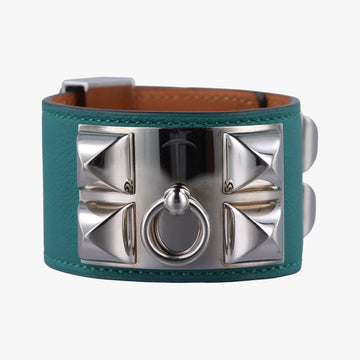 Collier de chien Green×silver Leather × GP S R▢Qコリエ ド シアン グリーン×シルバー レザー×GP S R▢Q