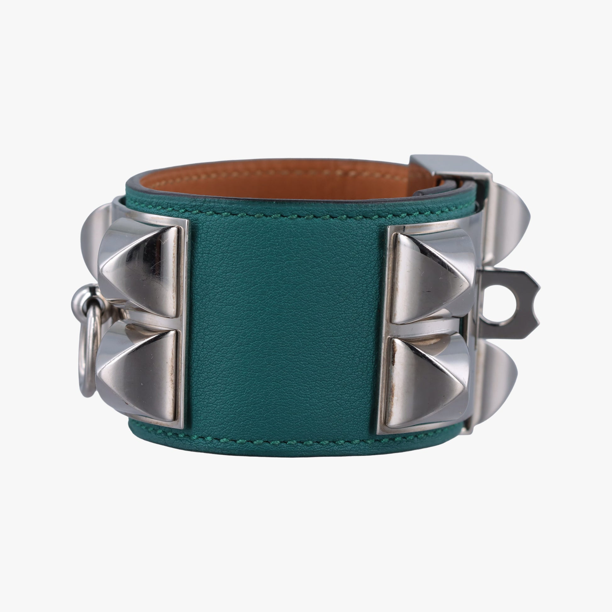 Collier de chien Green×silver Leather × GP S R▢Qコリエ ド シアン グリーン×シルバー レザー×GP S R▢Q