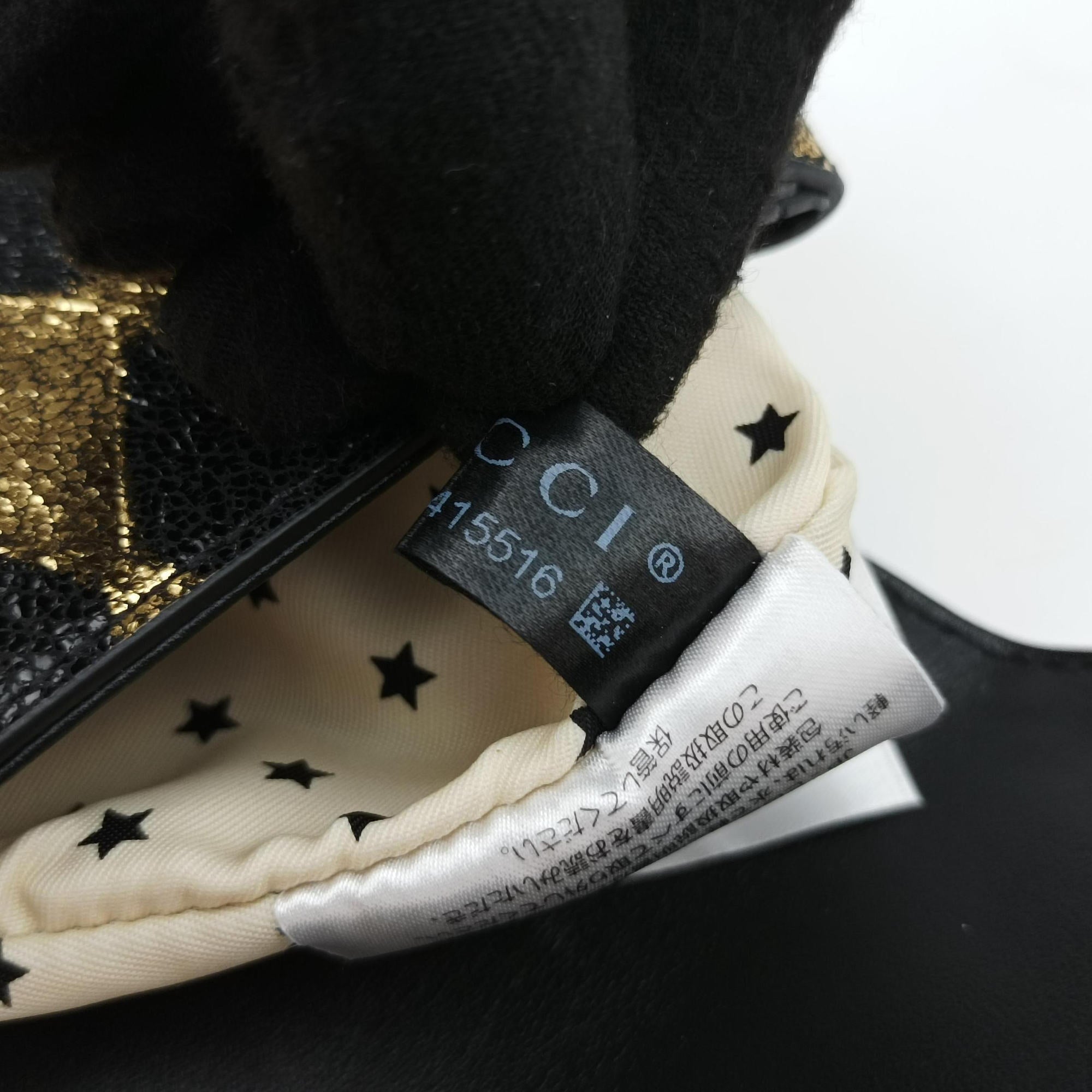 Metallic Crackle Golden×black Leather 605112 C031415516メタリッククラックル ゴールド×ブラック レザー 605112 C031415516