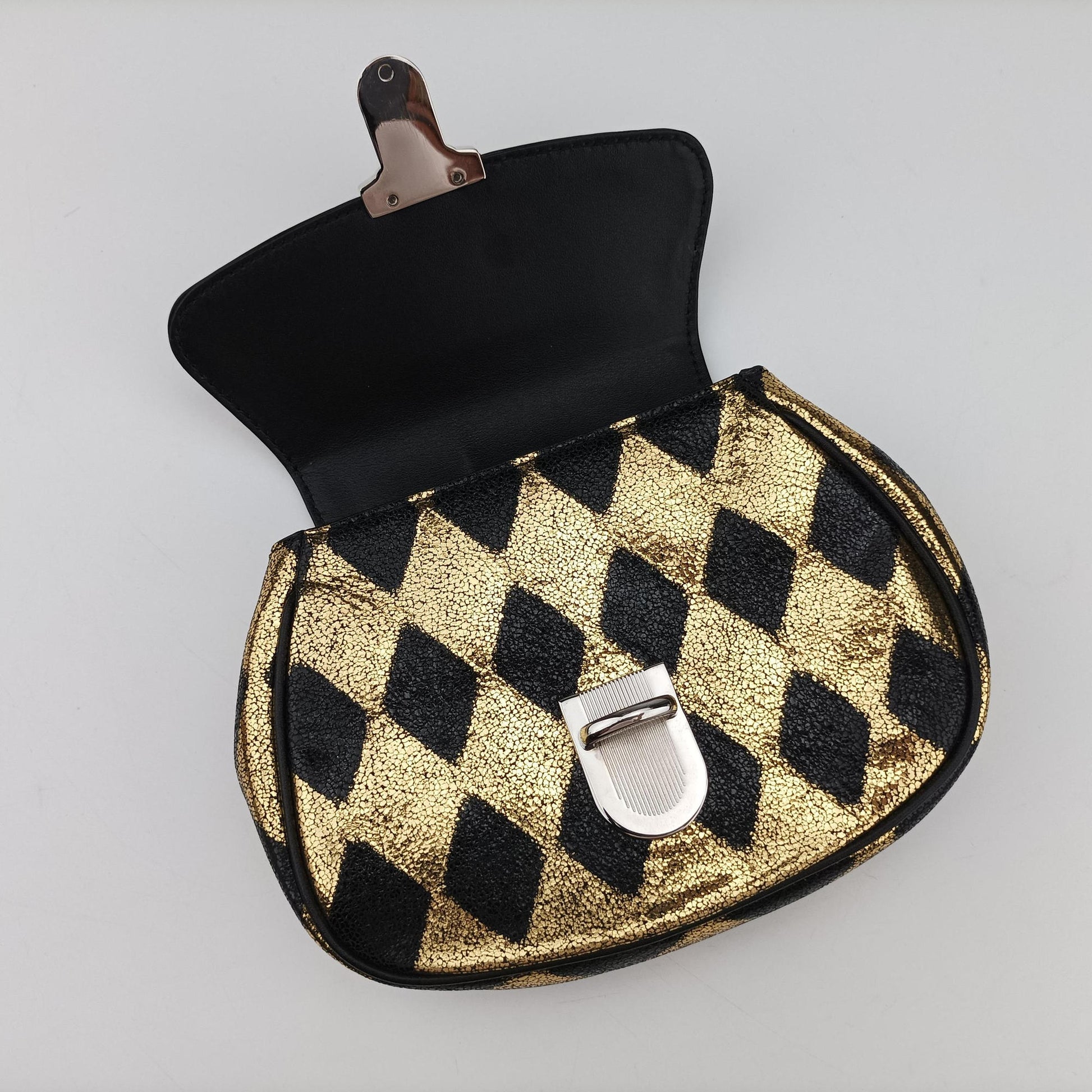 Metallic Crackle Golden×black Leather 605112 C031415516メタリッククラックル ゴールド×ブラック レザー 605112 C031415516