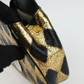 Metallic Crackle Golden×black Leather 605112 C031415516メタリッククラックル ゴールド×ブラック レザー 605112 C031415516