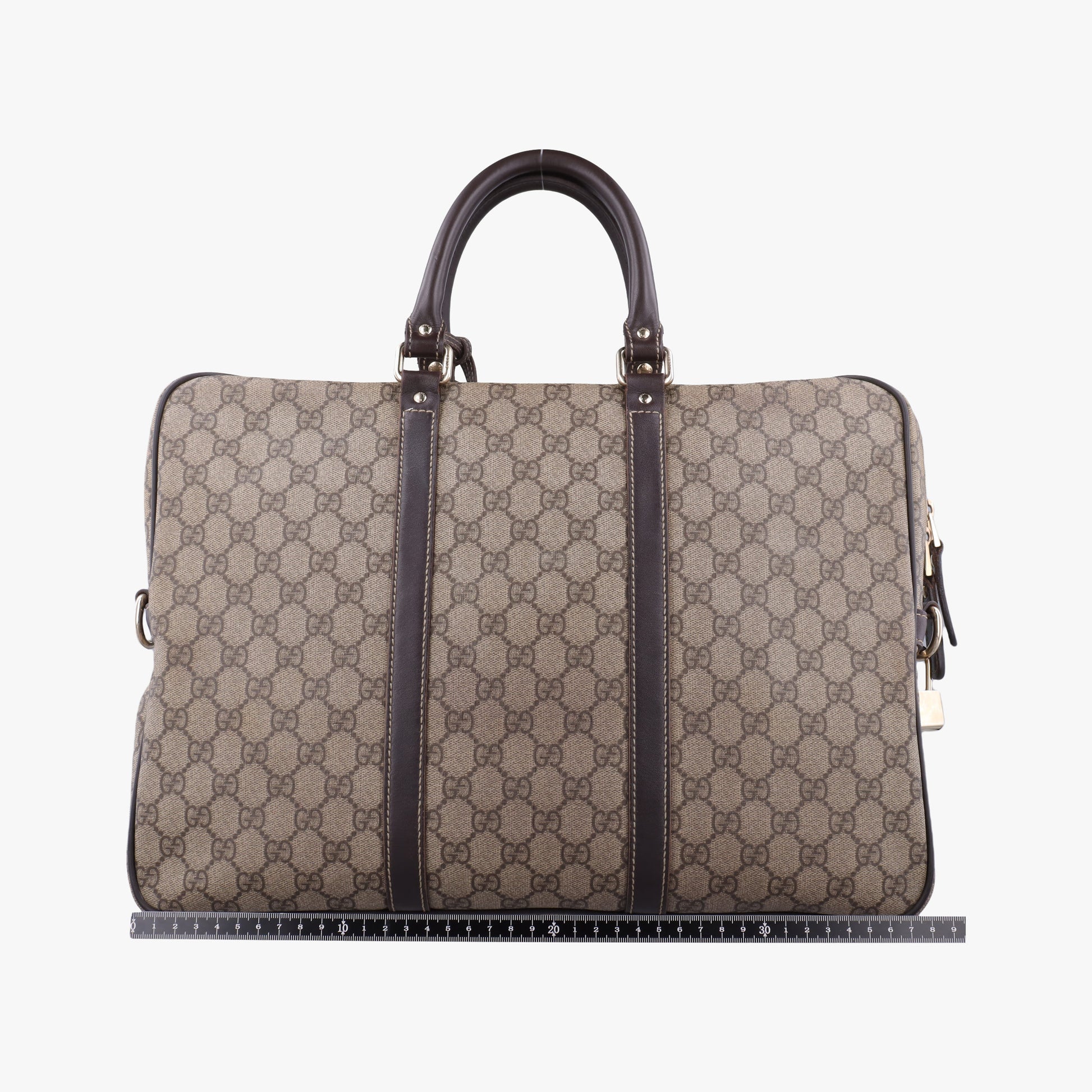 GG plus GG Supreme Briefcase Brown PVC coated canvasxLeather 201480 A8127099GGプラス GGスプリーム ブラウン PVCコーティングキャンバスxレザー 201480 A8127099