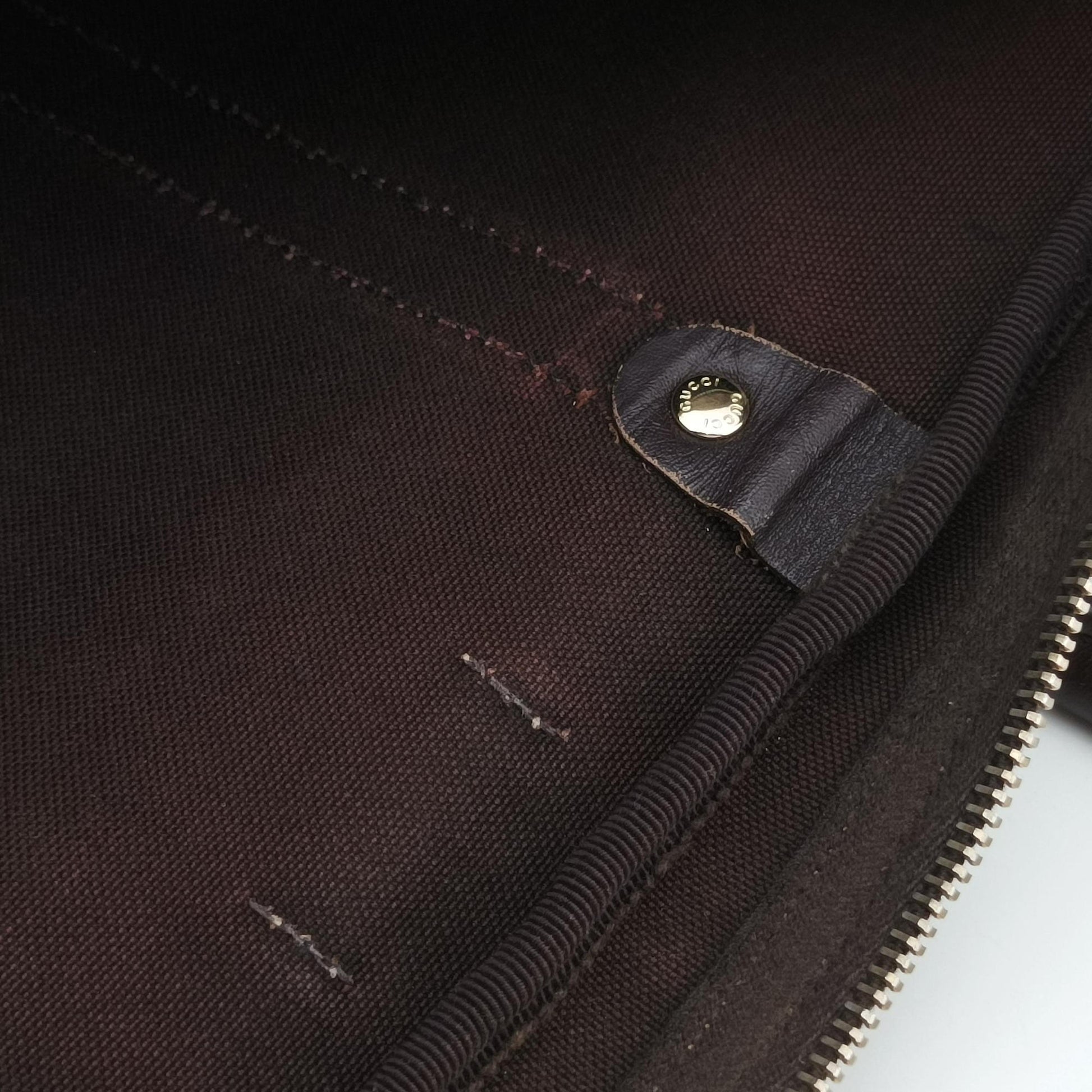 GG plus GG Supreme Briefcase Brown PVC coated canvasxLeather 201480 A8127099GGプラス GGスプリーム ブラウン PVCコーティングキャンバスxレザー 201480 A8127099