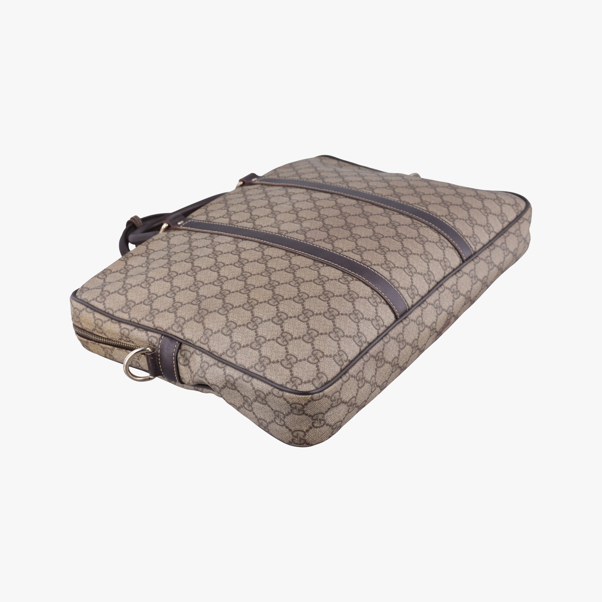 GG plus GG Supreme Briefcase Brown PVC coated canvasxLeather 201480 A8127099GGプラス GGスプリーム ブラウン PVCコーティングキャンバスxレザー 201480 A8127099