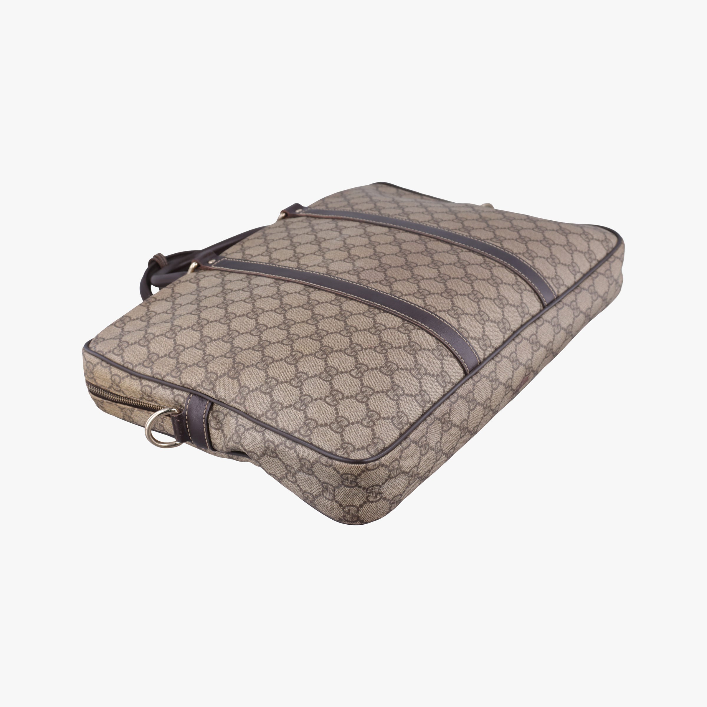 GG plus GG Supreme Briefcase Brown PVC coated canvasxLeather 201480 A8127099GGプラス GGスプリーム ブラウン PVCコーティングキャンバスxレザー 201480 A8127099