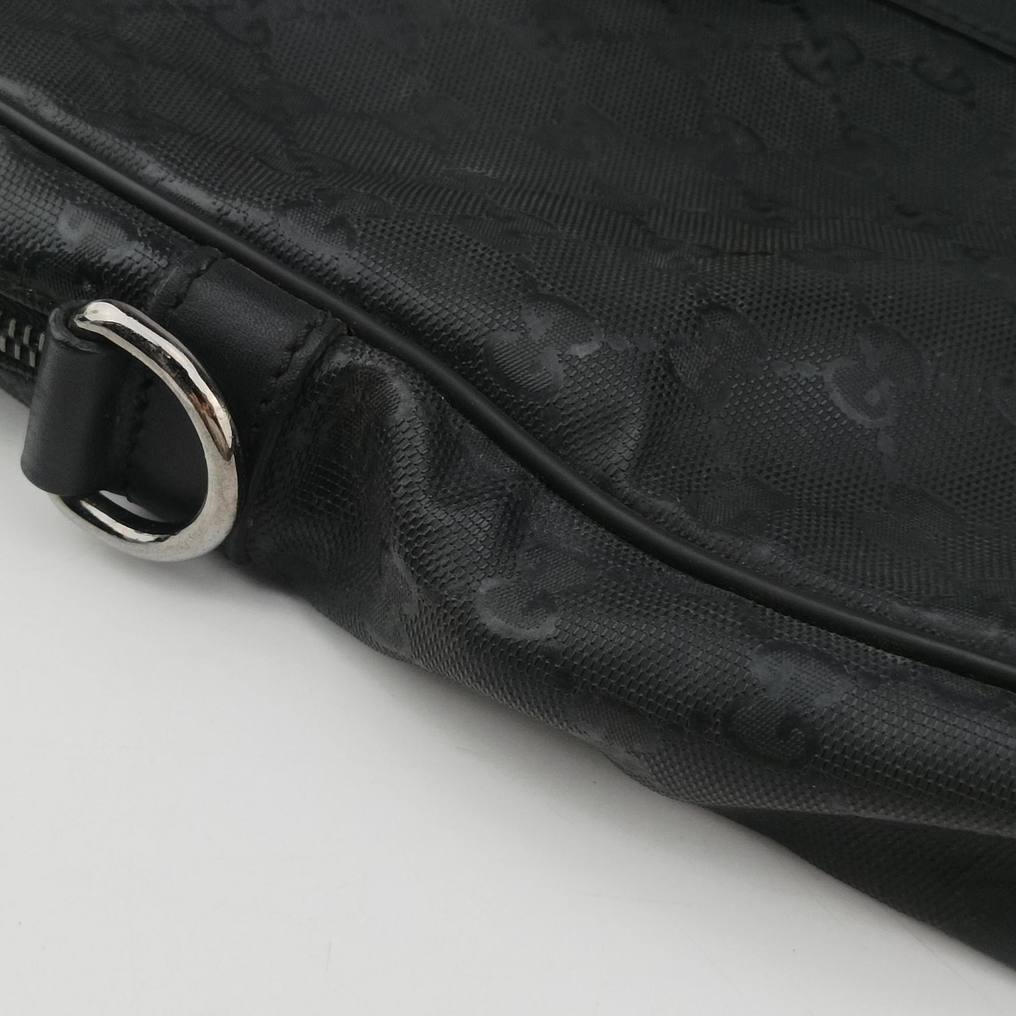 GG Imprime Briefcase Black PVC coated canvas 201480 E016970667GGインプリメ ブリーフケース ブラック PVCコーティングキャンバス 201480 E016970667