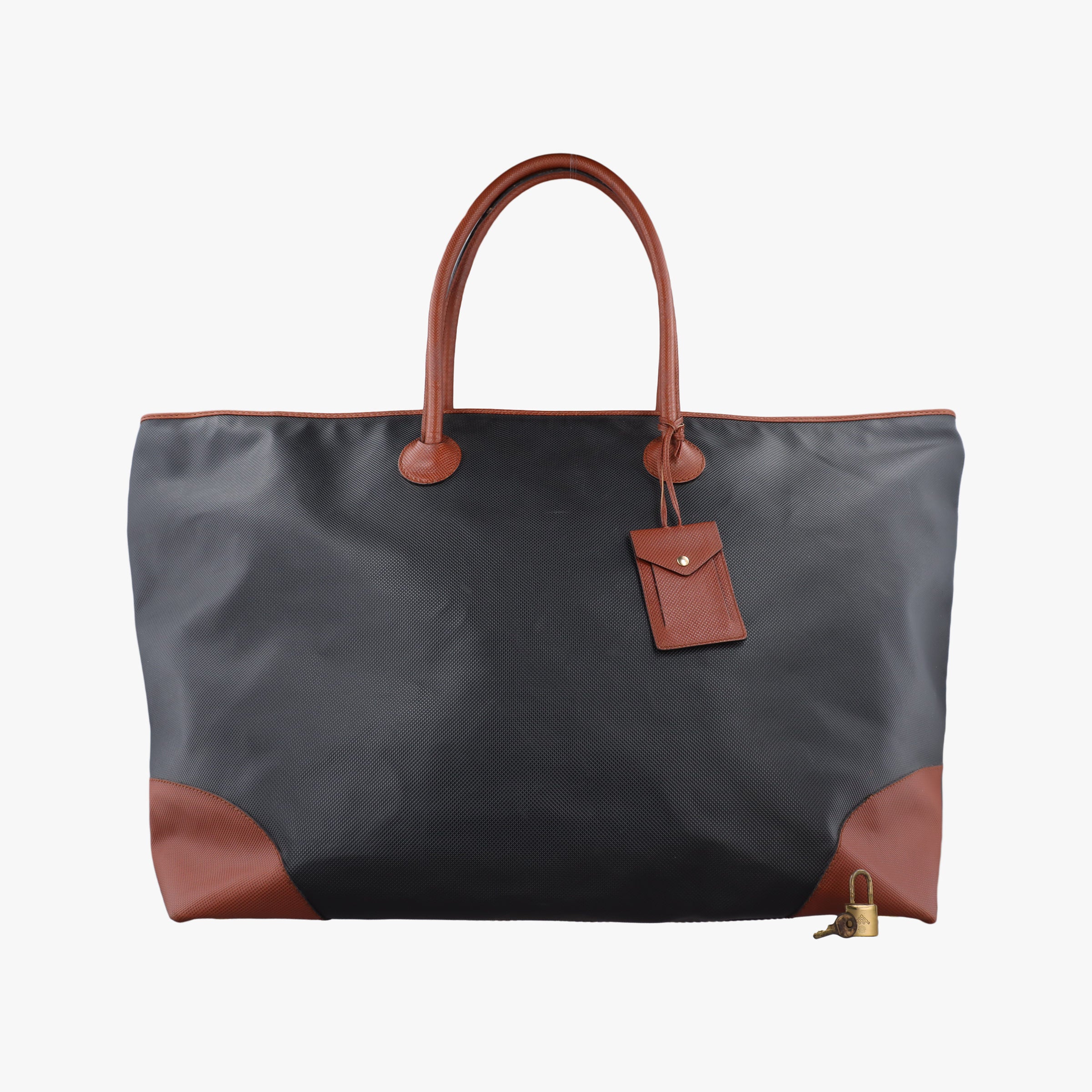 Marco Polo Jet Black × Caramel Brown PVC Coated Canvas × Calfskin マルコポーロ ブラック × ブラウン PVCコーティングキャンバス × カーフレザー 