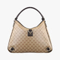 GG Crystal Abbey Hobo Beige PVC coated canvas×leather 268636 G011808102ジージークリスタルアビーホーボー ベージュ PVCコーティングキャンバス×レザー 268636 G011808102