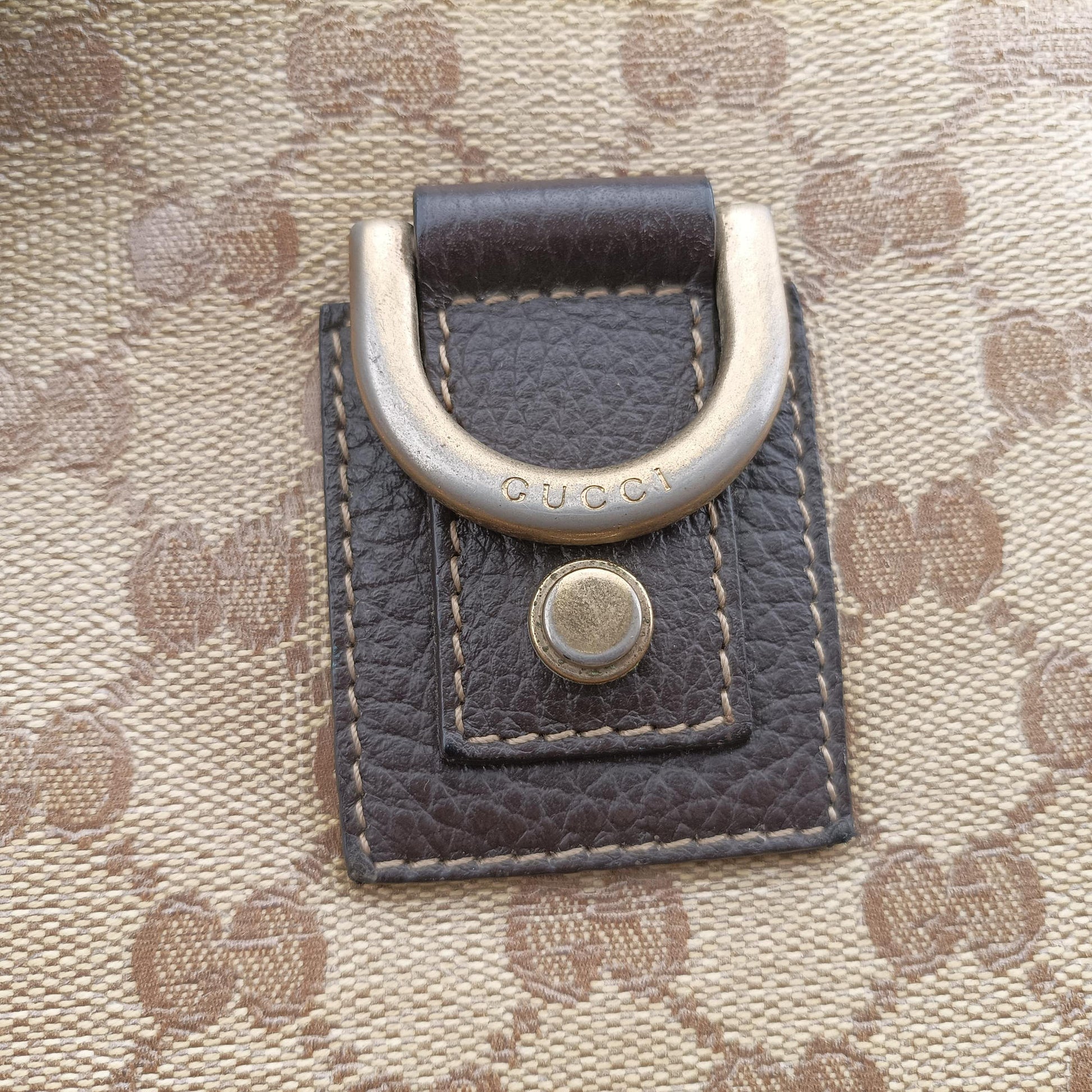 GG Crystal Abbey Hobo Beige PVC coated canvas×leather 268636 G011808102ジージークリスタルアビーホーボー ベージュ PVCコーティングキャンバス×レザー 268636 G011808102