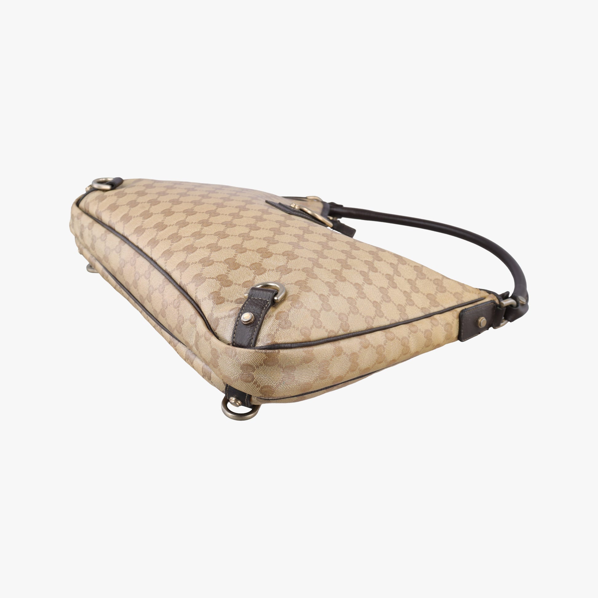 GG Crystal Abbey Hobo Beige PVC coated canvas×leather 268636 G011808102ジージークリスタルアビーホーボー ベージュ PVCコーティングキャンバス×レザー 268636 G011808102