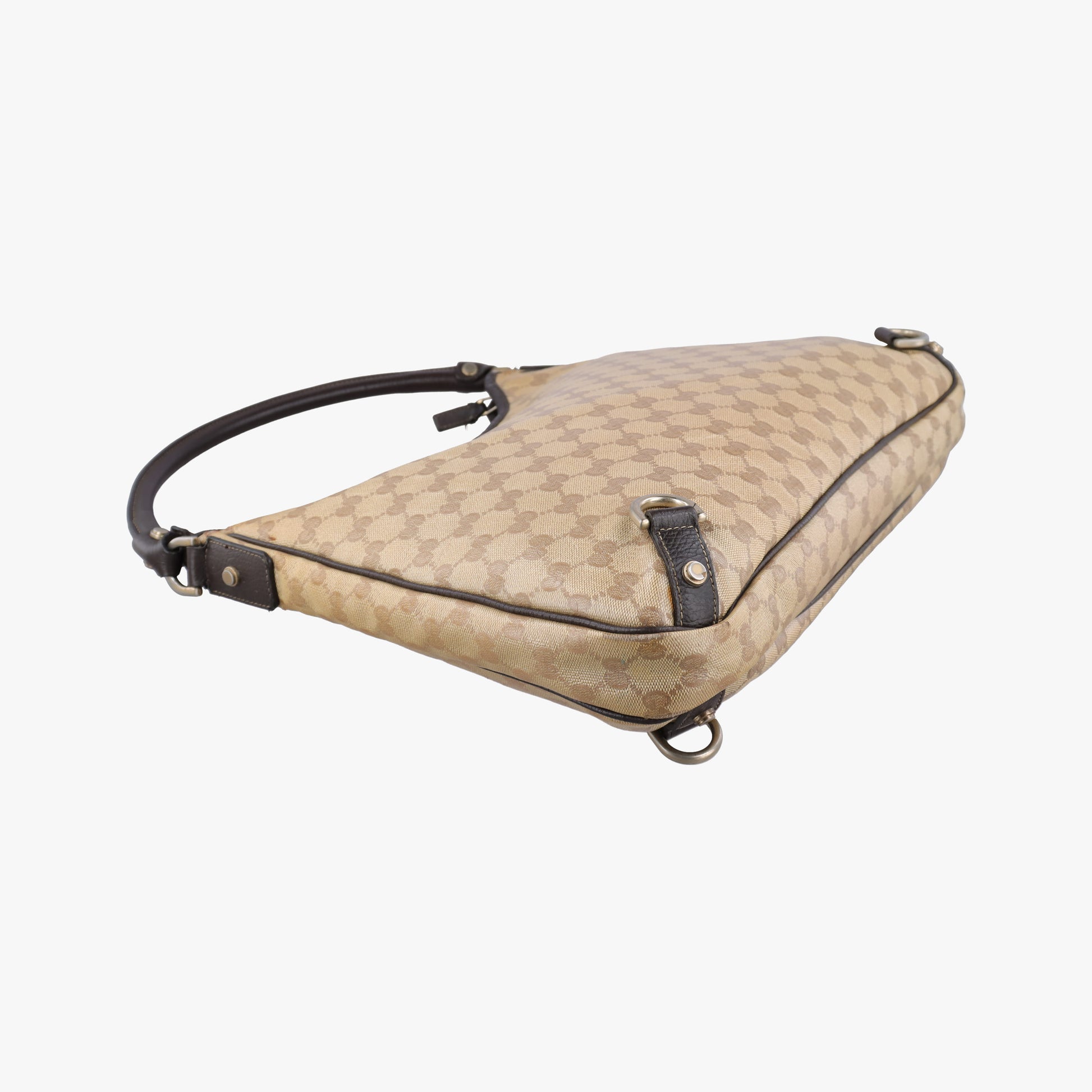 GG Crystal Abbey Hobo Beige PVC coated canvas×leather 268636 G011808102ジージークリスタルアビーホーボー ベージュ PVCコーティングキャンバス×レザー 268636 G011808102