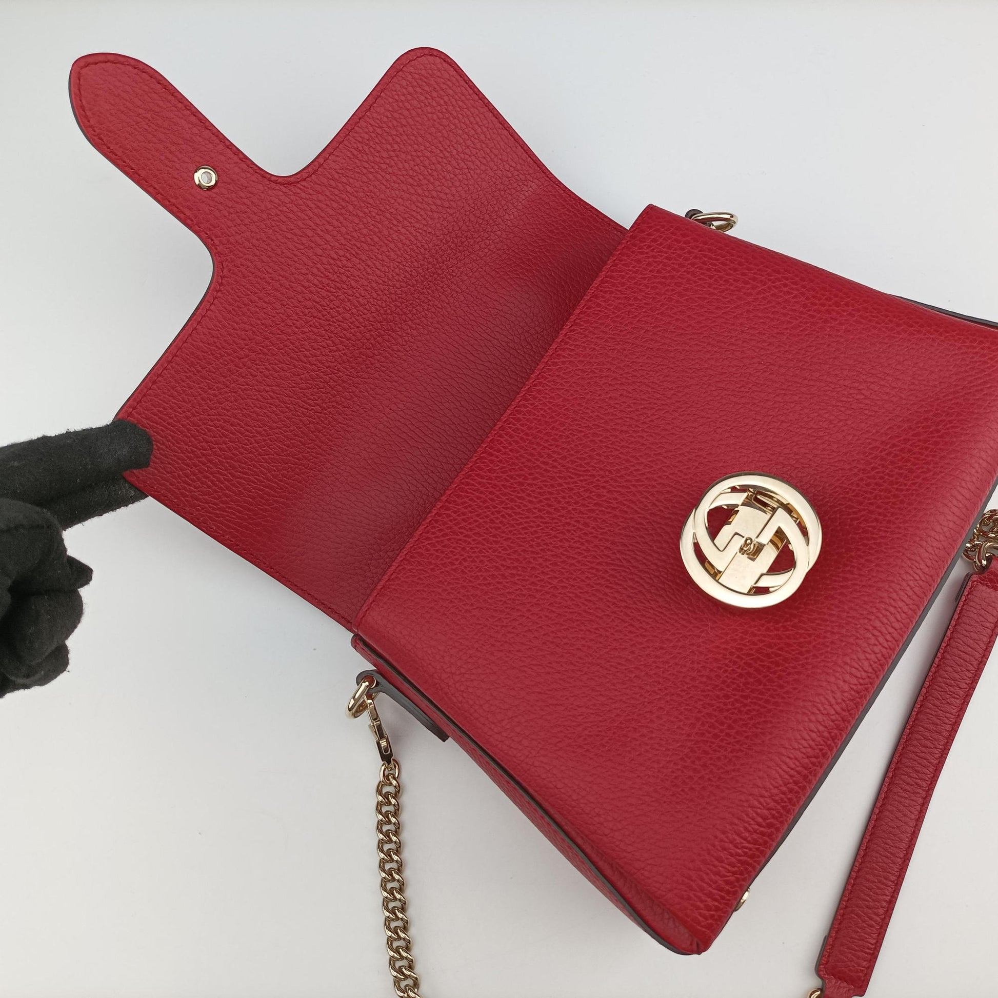 Interlocking G Red Leather 510302 A027422213インターロッキングG レッド レザー 510302 A027422213