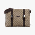 GG Supreme Double Buckle Beige × Dark Brown PVC coated canvas 122373 214397 GGスプリーム ダブルバックル ベージュ × ダークブラウン PVCコーティングキャンバス 122373 214397 