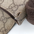 GG Supreme Double Buckle Beige × Dark Brown PVC coated canvas 122373 214397 GGスプリーム ダブルバックル ベージュ × ダークブラウン PVCコーティングキャンバス 122373 214397 