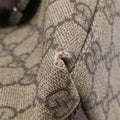 GG Supreme Double Buckle Beige × Dark Brown PVC coated canvas 122373 214397 GGスプリーム ダブルバックル ベージュ × ダークブラウン PVCコーティングキャンバス 122373 214397 