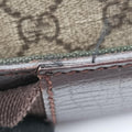 GG Supreme Double Buckle Beige × Dark Brown PVC coated canvas 122373 214397 GGスプリーム ダブルバックル ベージュ × ダークブラウン PVCコーティングキャンバス 122373 214397 