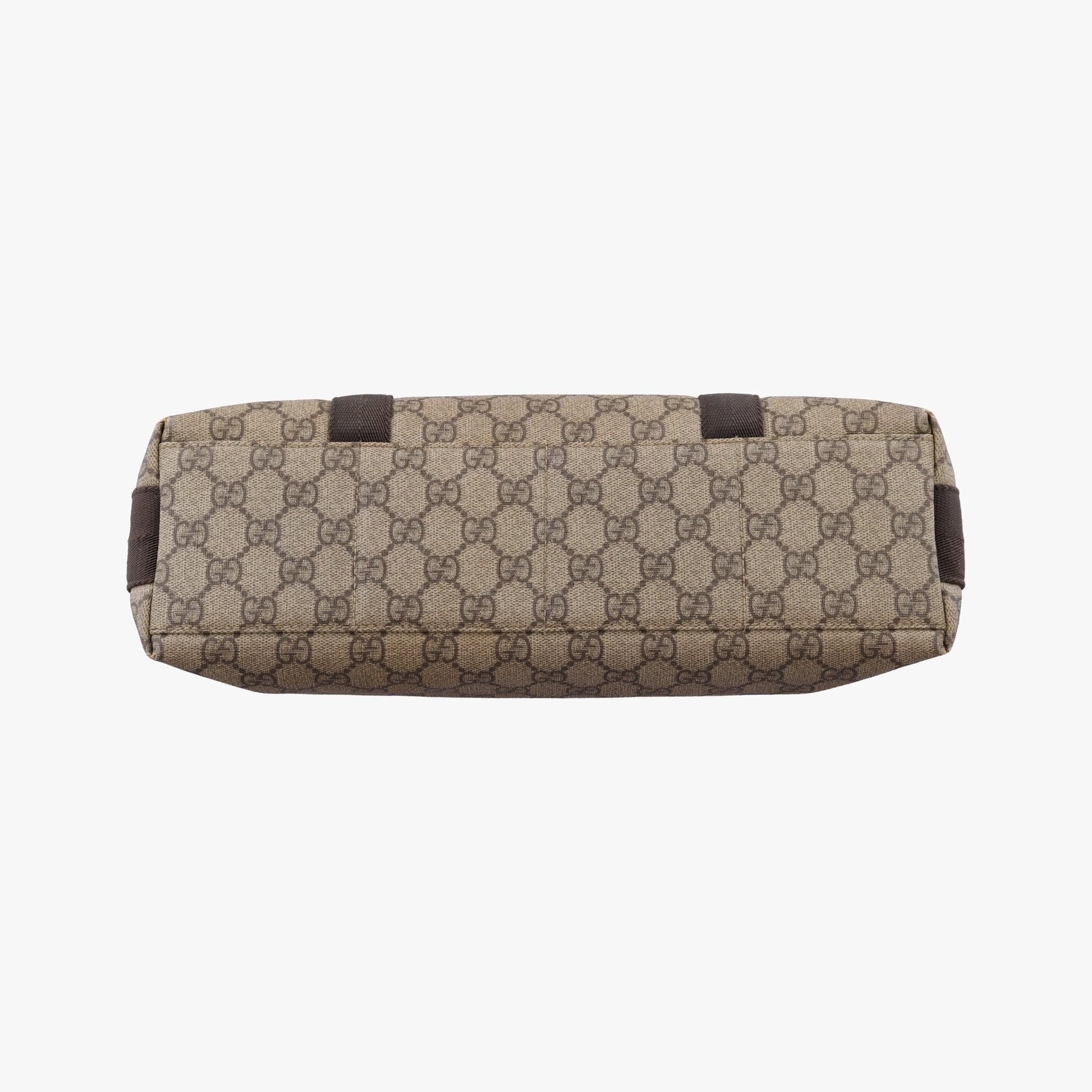 GG Supreme Double Buckle Beige × Dark Brown PVC coated canvas 122373 214397 GGスプリーム ダブルバックル ベージュ × ダークブラウン PVCコーティングキャンバス 122373 214397 