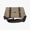 GG Supreme Double Buckle Beige × Dark Brown PVC coated canvas 122373 214397 GGスプリーム ダブルバックル ベージュ × ダークブラウン PVCコーティングキャンバス 122373 214397 