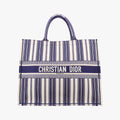 Book Tote White × Navy Jacquard 50-MA-1128ブック トート ホワイト × ネイビー ジャガード 50-MA-1128