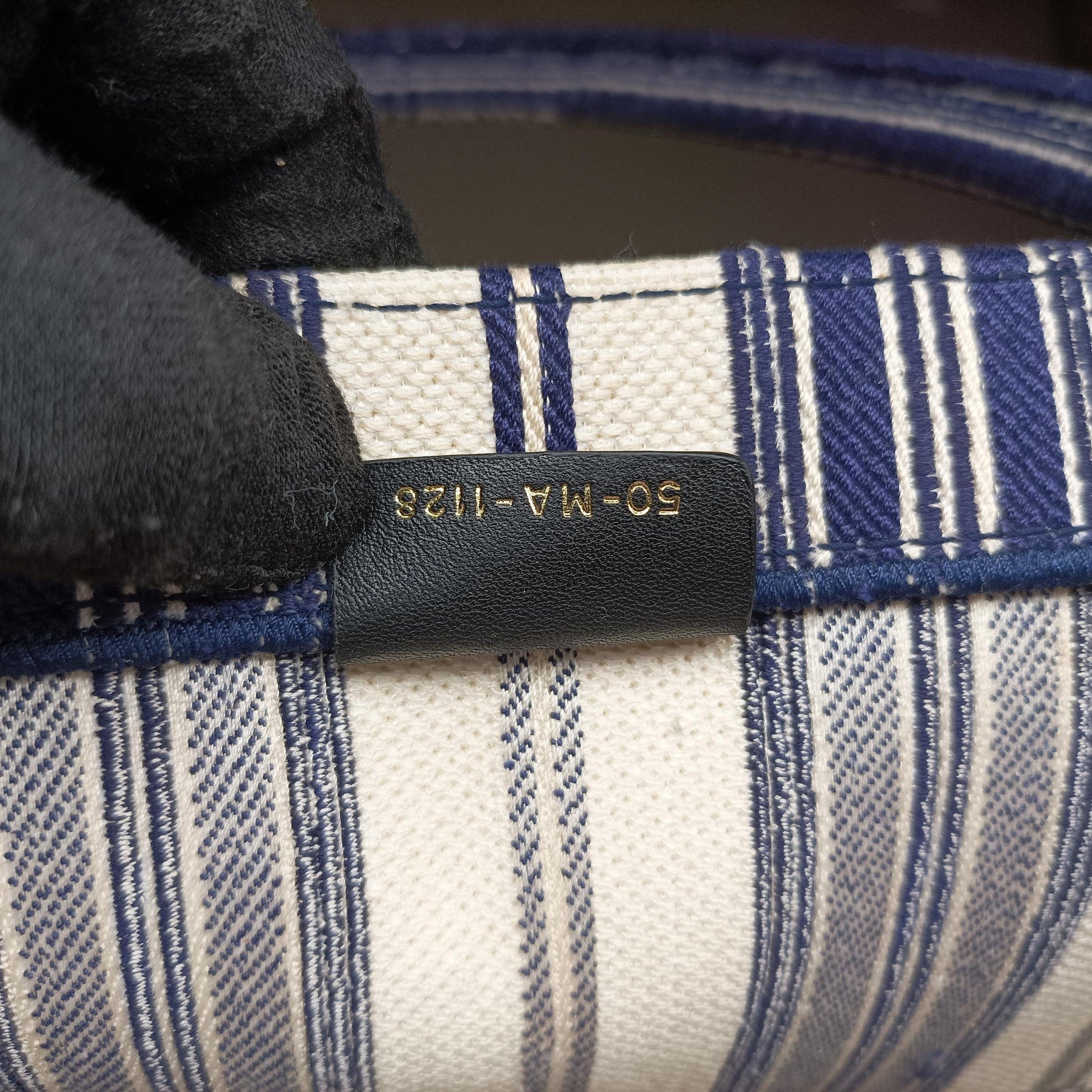 Book Tote White × Navy Jacquard 50-MA-1128ブック トート ホワイト × ネイビー ジャガード 50-MA-1128