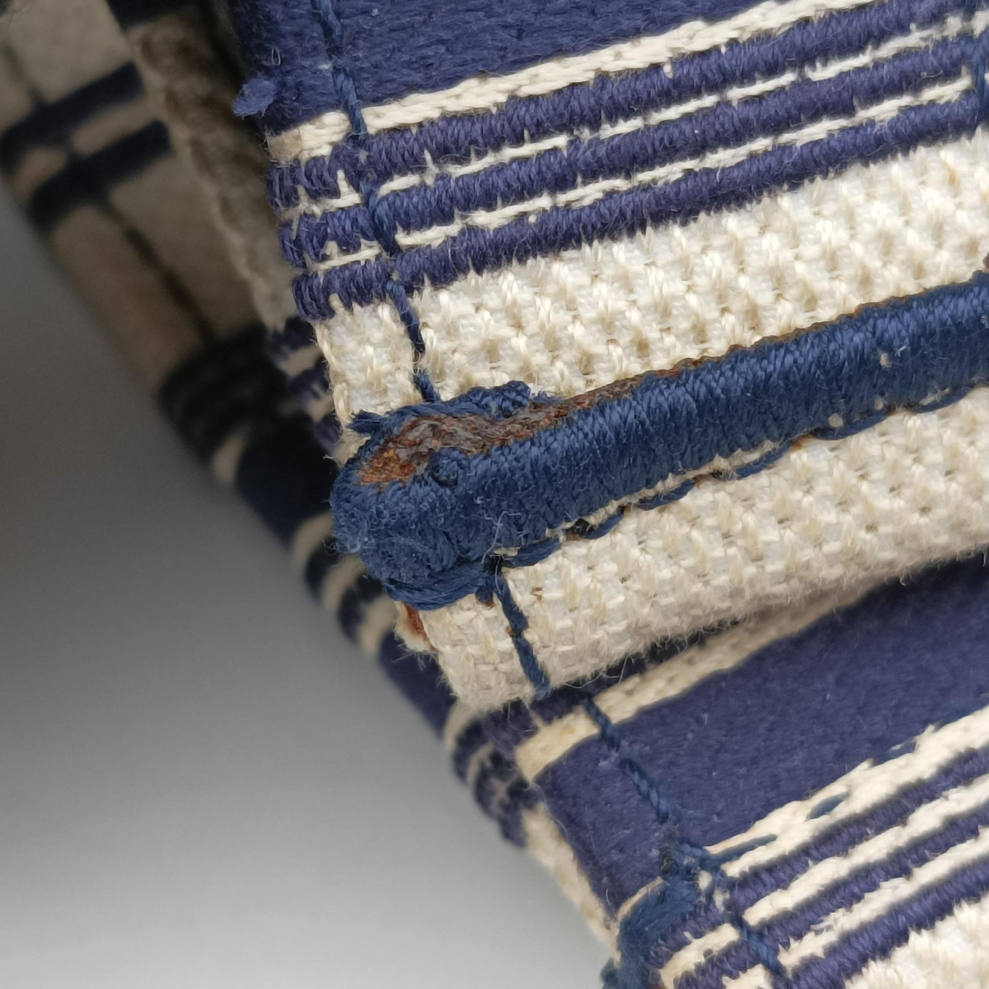 Book Tote White × Navy Jacquard 50-MA-1128ブック トート ホワイト × ネイビー ジャガード 50-MA-1128