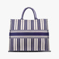 Book Tote White × Navy Jacquard 50-MA-1128ブック トート ホワイト × ネイビー ジャガード 50-MA-1128
