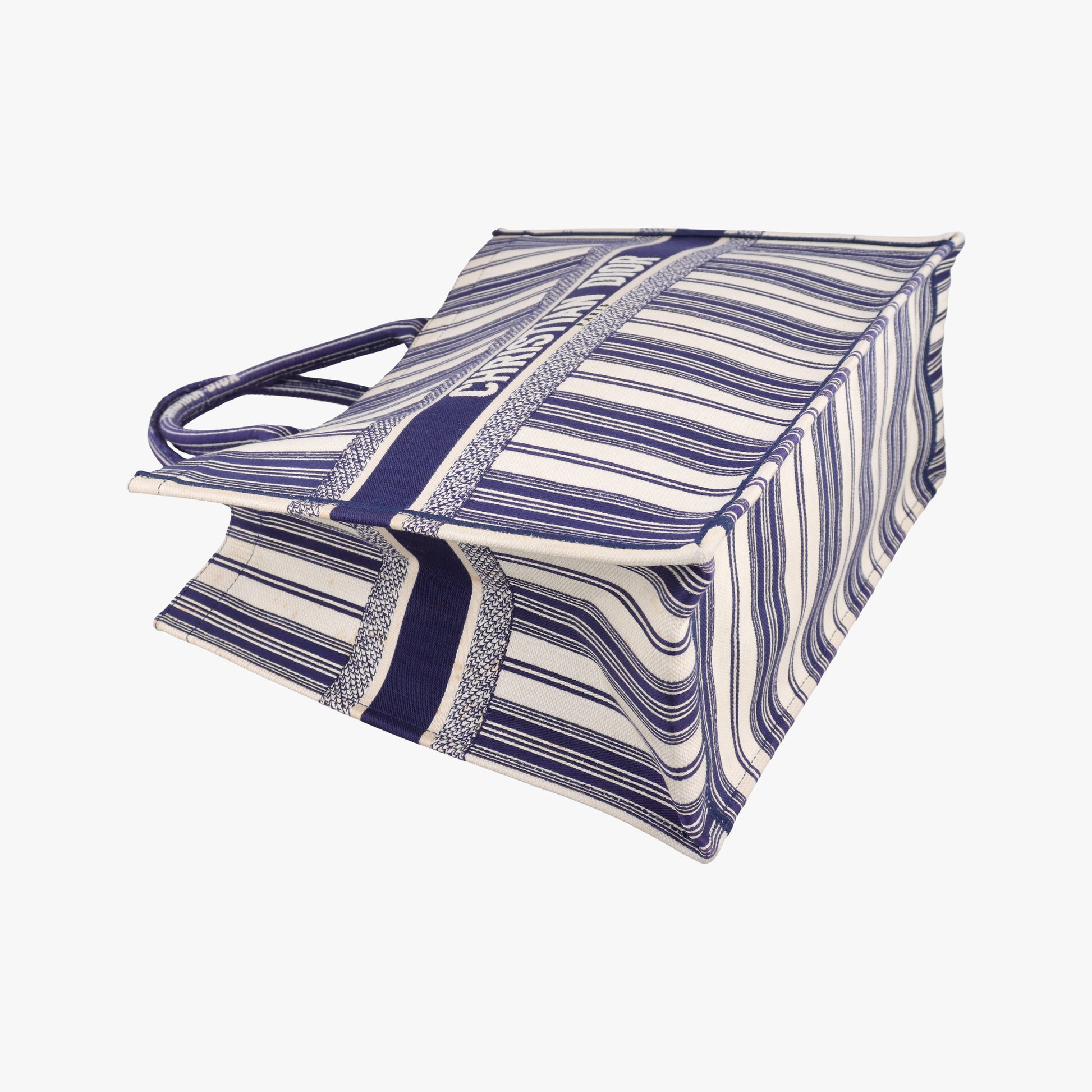 Book Tote White × Navy Jacquard 50-MA-1128ブック トート ホワイト × ネイビー ジャガード 50-MA-1128