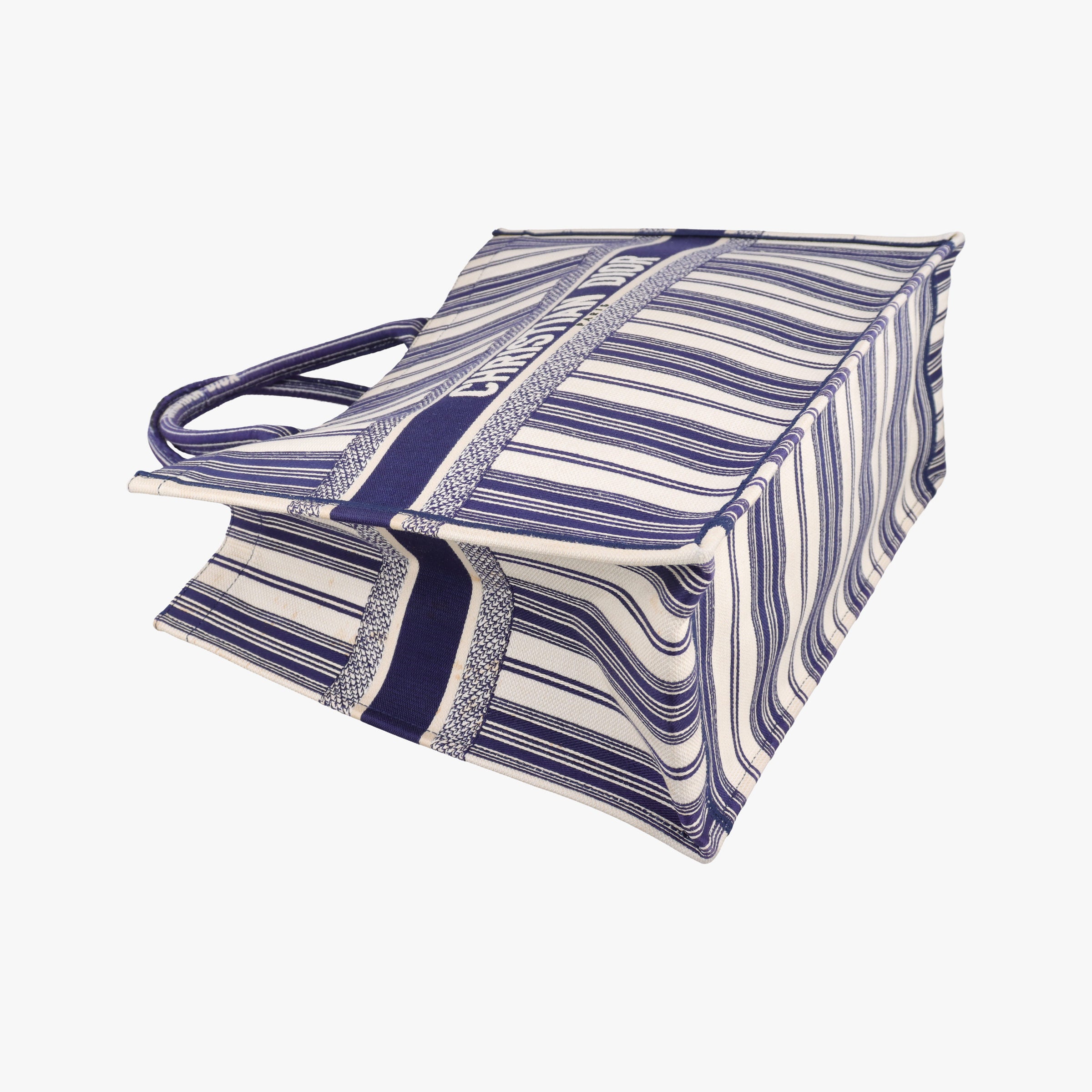 Book Tote White × Navy Jacquard 50-MA-1128ブック トート ホワイト × ネイビー ジャガード 50-MA-1128