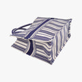 Book Tote White × Navy Jacquard 50-MA-1128ブック トート ホワイト × ネイビー ジャガード 50-MA-1128