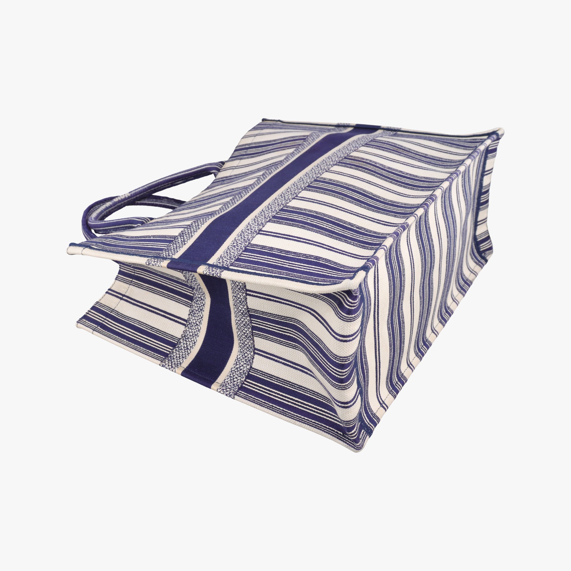 Book Tote White × Navy Jacquard 50-MA-1128ブック トート ホワイト × ネイビー ジャガード 50-MA-1128