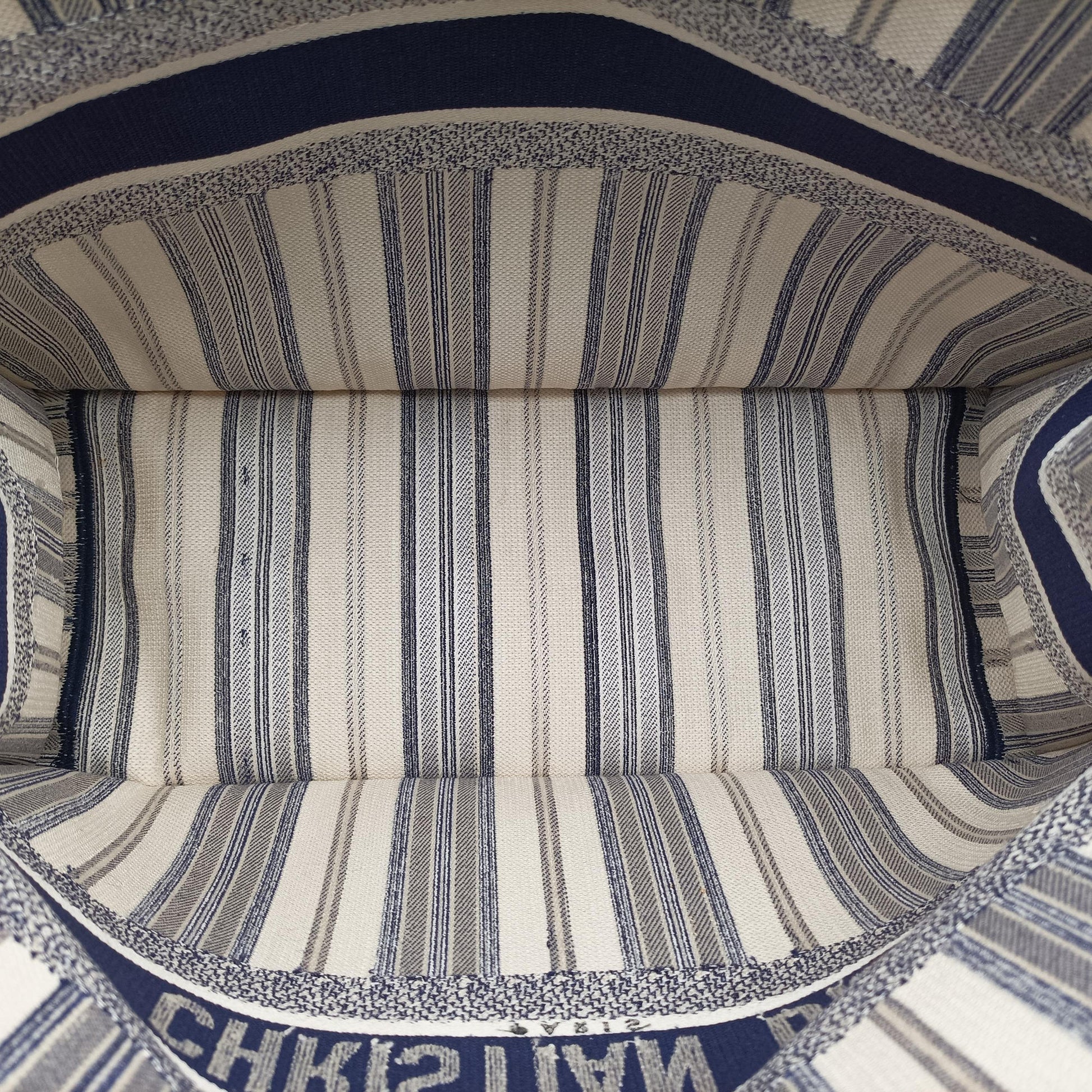 Book Tote White × Navy Jacquard 50-MA-1128ブック トート ホワイト × ネイビー ジャガード 50-MA-1128