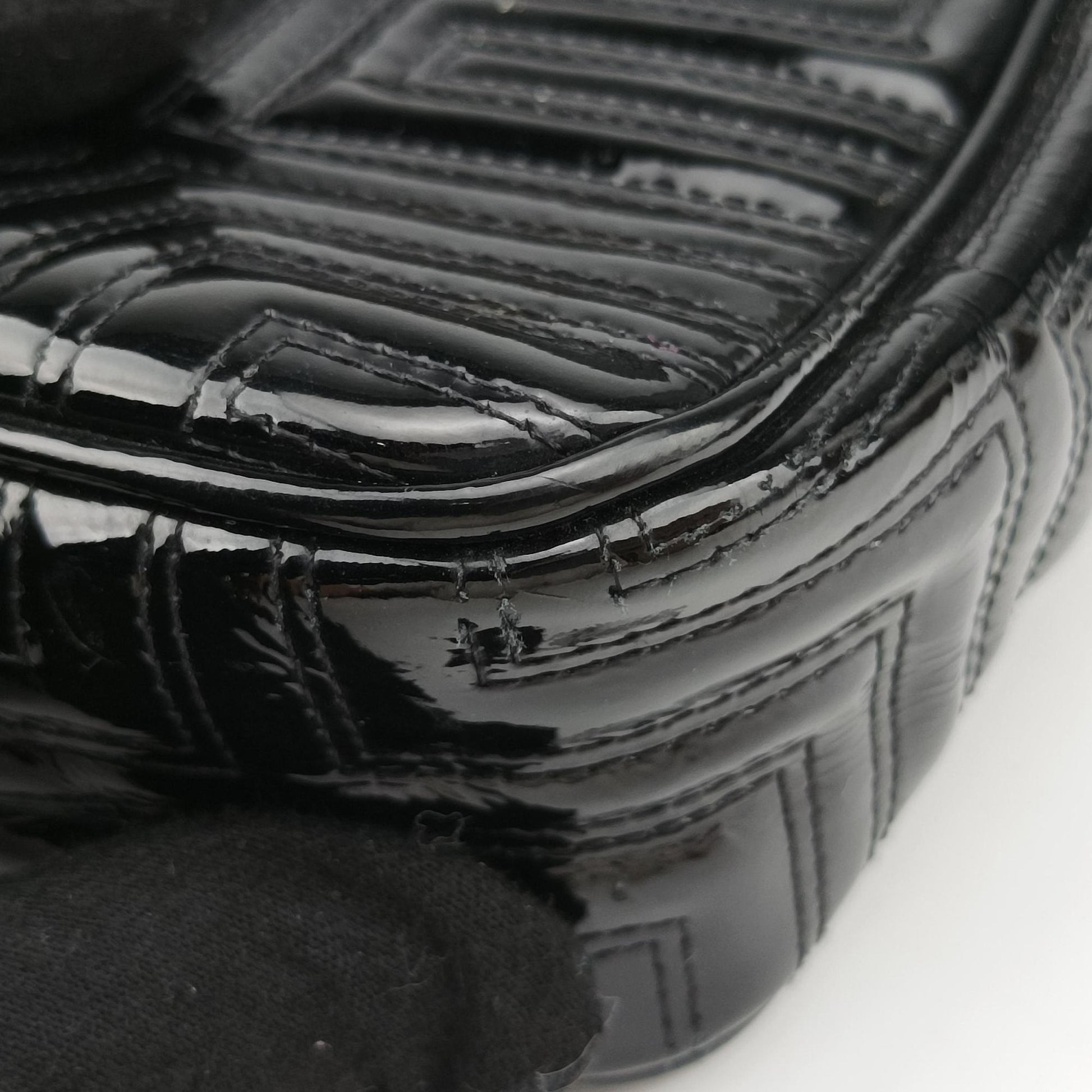 back grain Black Patent Leather バックグレイン ブラック パテント 