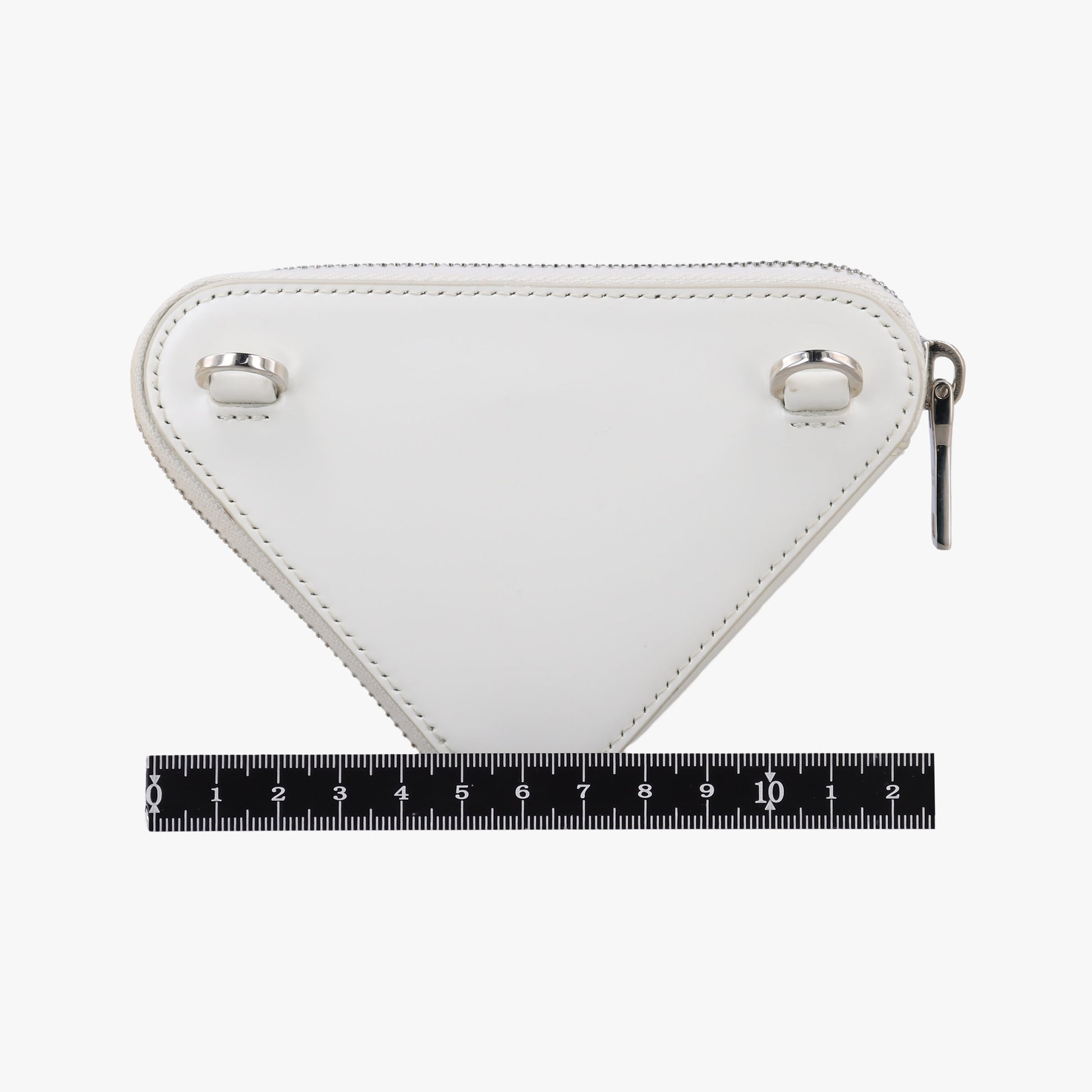 Triangle Chain Pouch White Leather 230-Aトライアングル チェーン ポーチ ホワイト レザー 230-A