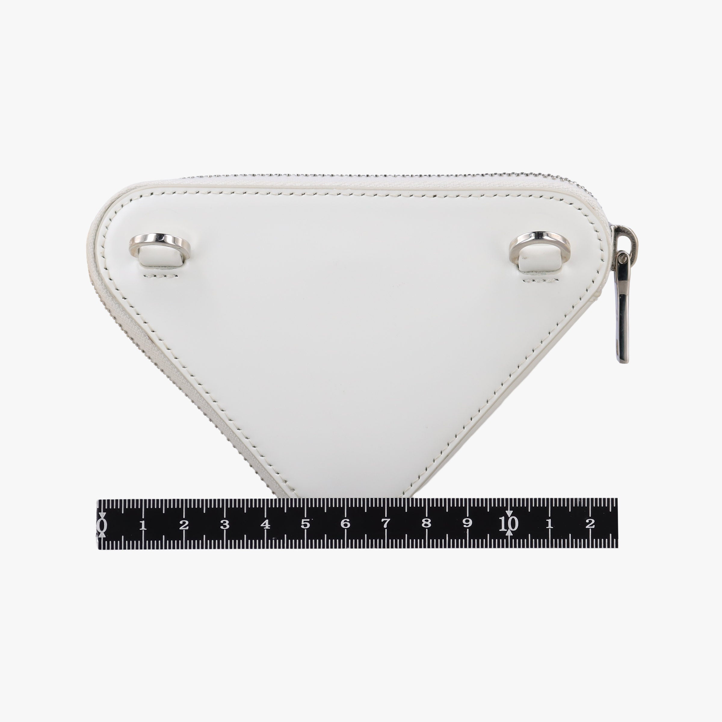 Triangle Chain Pouch White Leather 230-Aトライアングル チェーン ポーチ ホワイト レザー 230-A