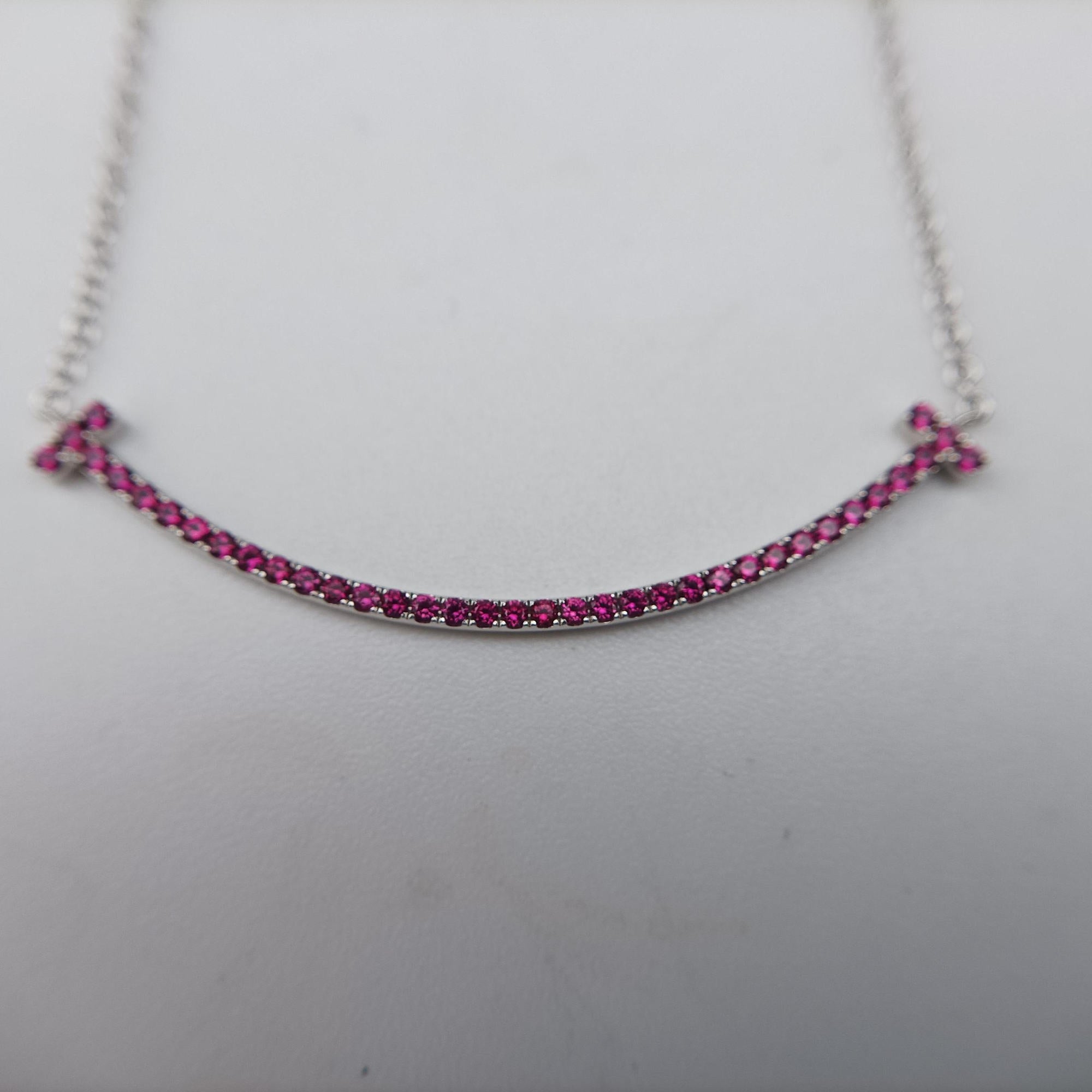 T Smile Pendant Silver×Pink AU750 Tスマイルペンダント シルバー×ピンク AU750 