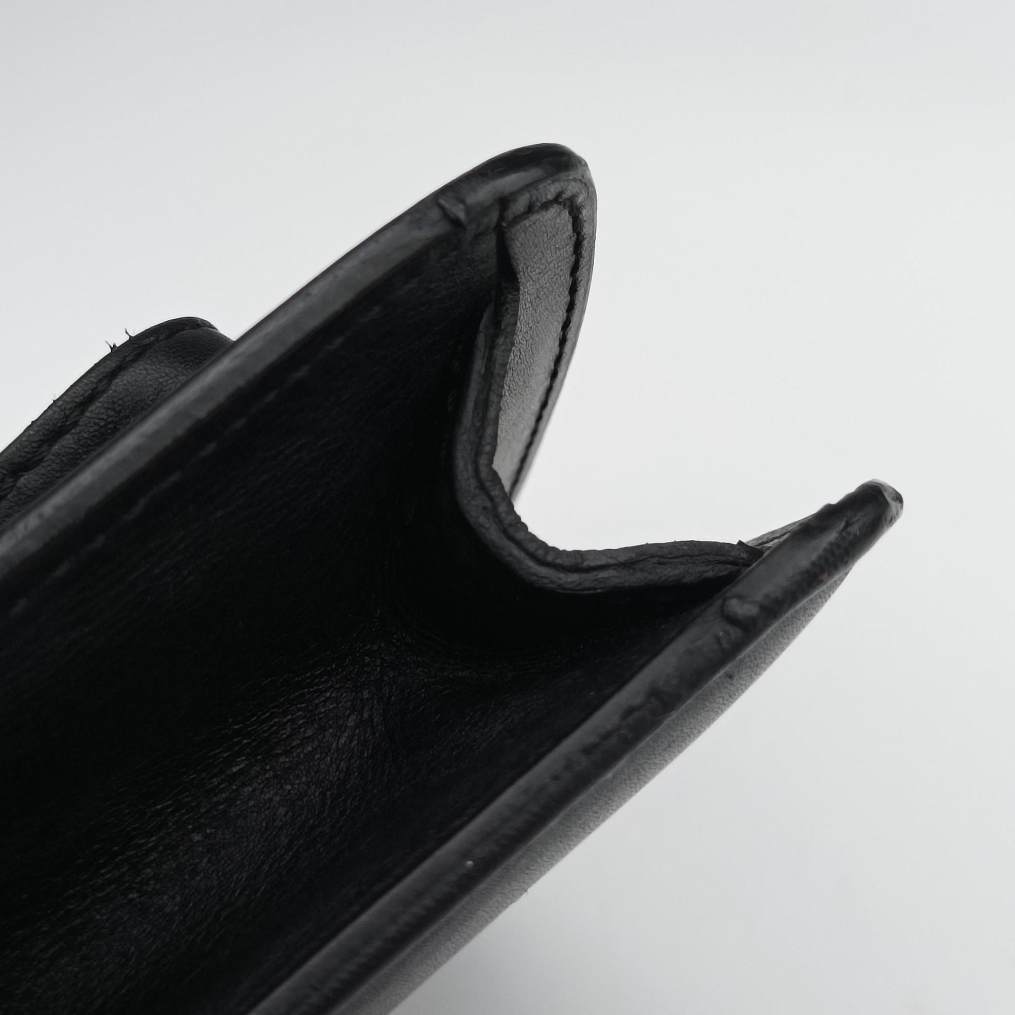 Embossed Logo Top Handle Messenger Black Leather ロゴ型押し 2WAY メッセンジャー ブラック レザー 