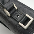 Embossed Logo Top Handle Messenger Black Leather ロゴ型押し 2WAY メッセンジャー ブラック レザー 