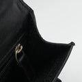 Embossed Logo Top Handle Messenger Black Leather ロゴ型押し 2WAY メッセンジャー ブラック レザー 