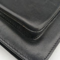Embossed Logo Top Handle Messenger Black Leather ロゴ型押し 2WAY メッセンジャー ブラック レザー 