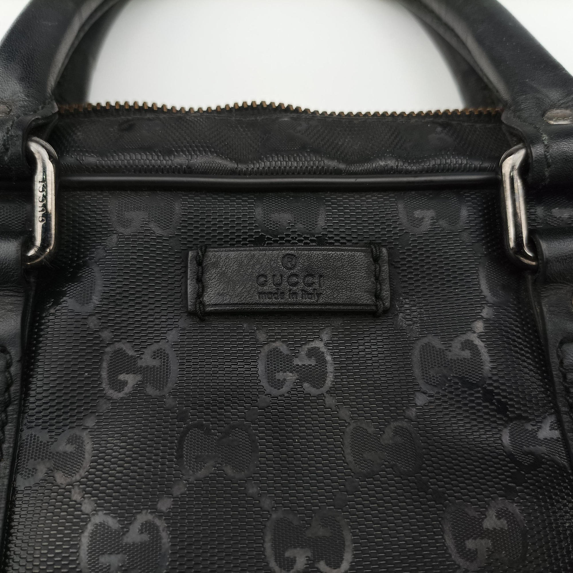GG plus GG Supreme Briefcase Black PVC coated canvas 201480 B014314067GGプラス GGスプリーム ブラック PVCコーティングキャンバス 201480 B014314067