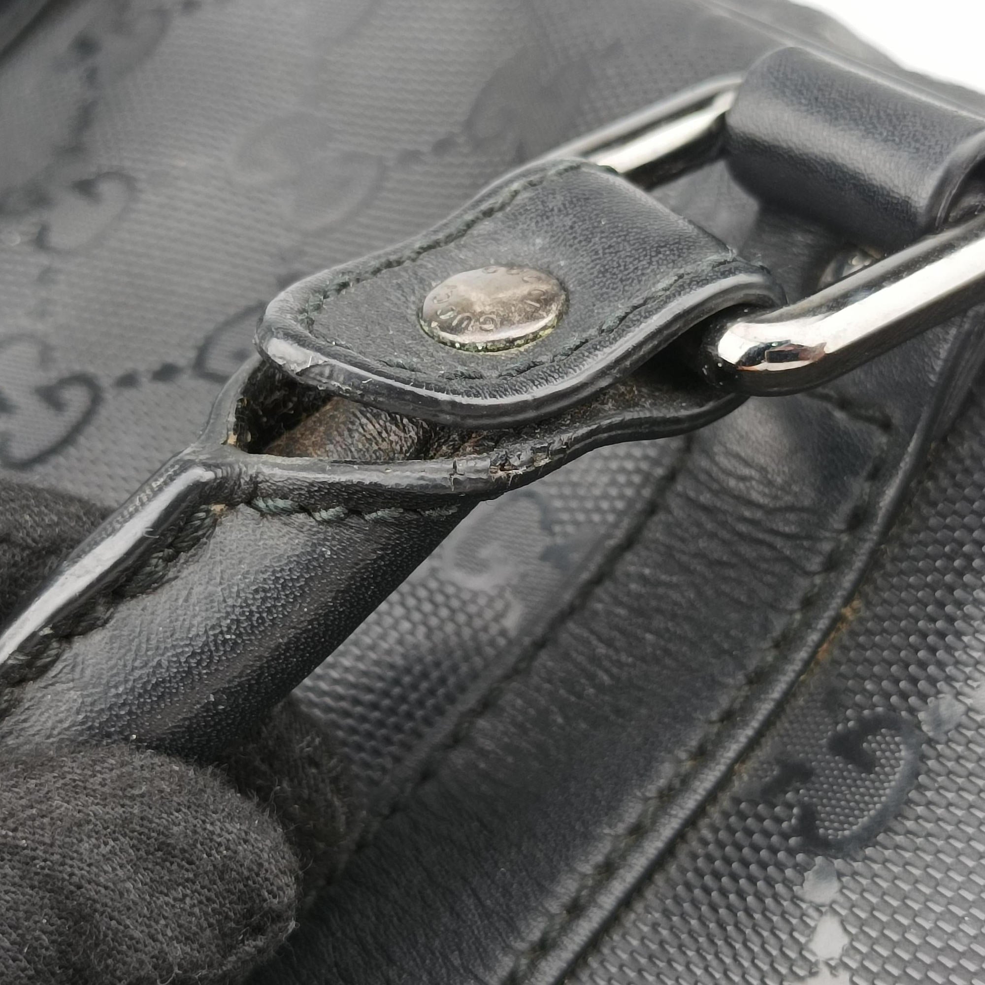 GG plus GG Supreme Briefcase Black PVC coated canvas 201480 B014314067GGプラス GGスプリーム ブラック PVCコーティングキャンバス 201480 B014314067