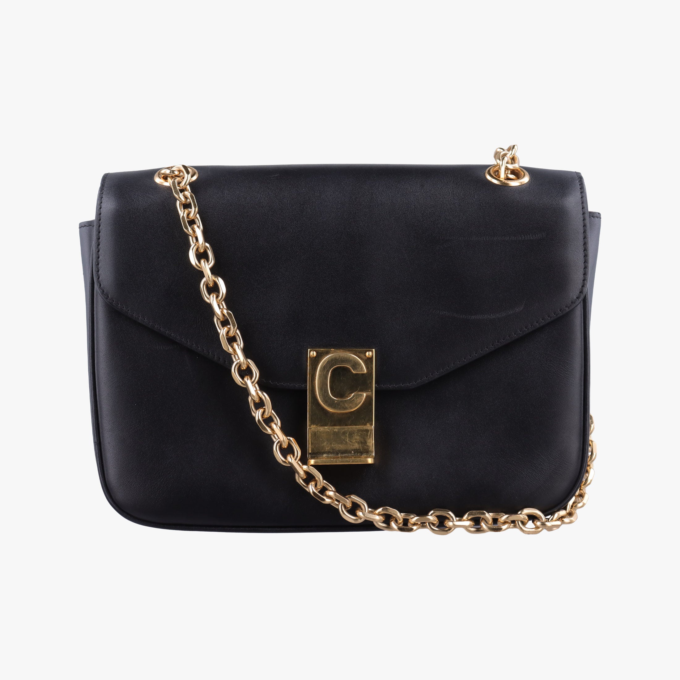 C bag Medium Black Leather U-CE-1159C ミディアム ブラック レザー U-CE-1159