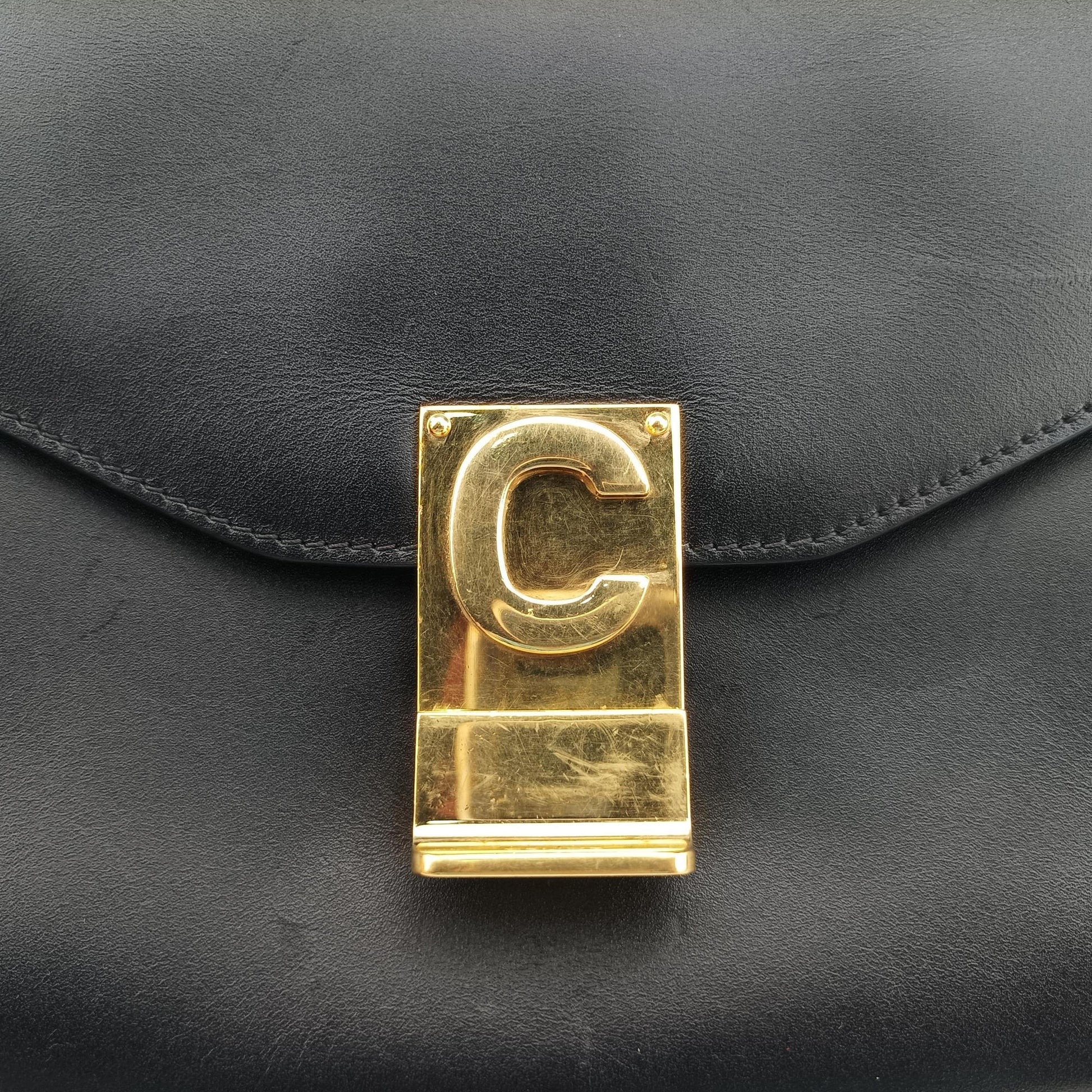 C bag Medium Black Leather U-CE-1159C ミディアム ブラック レザー U-CE-1159