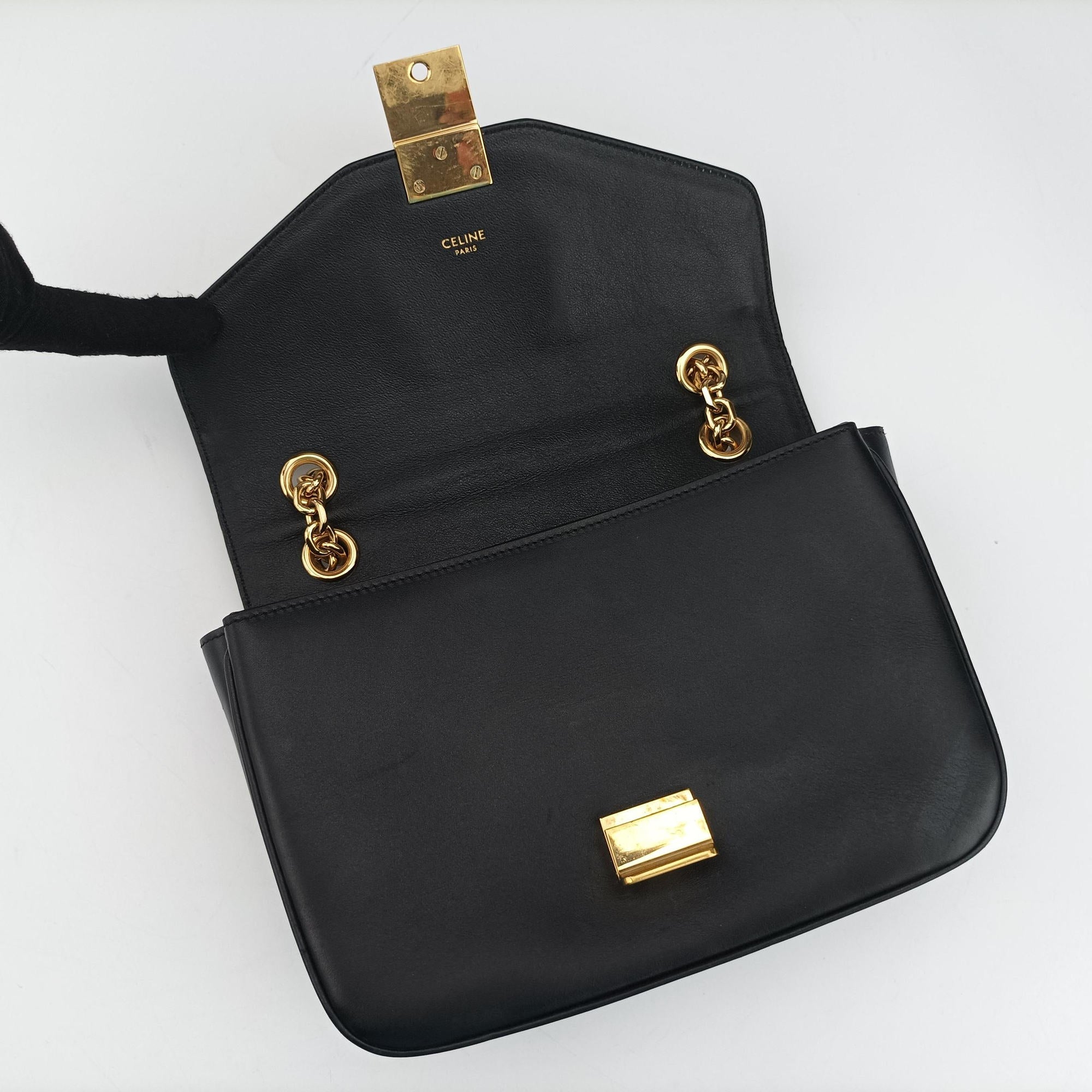 C bag Medium Black Leather U-CE-1159C ミディアム ブラック レザー U-CE-1159