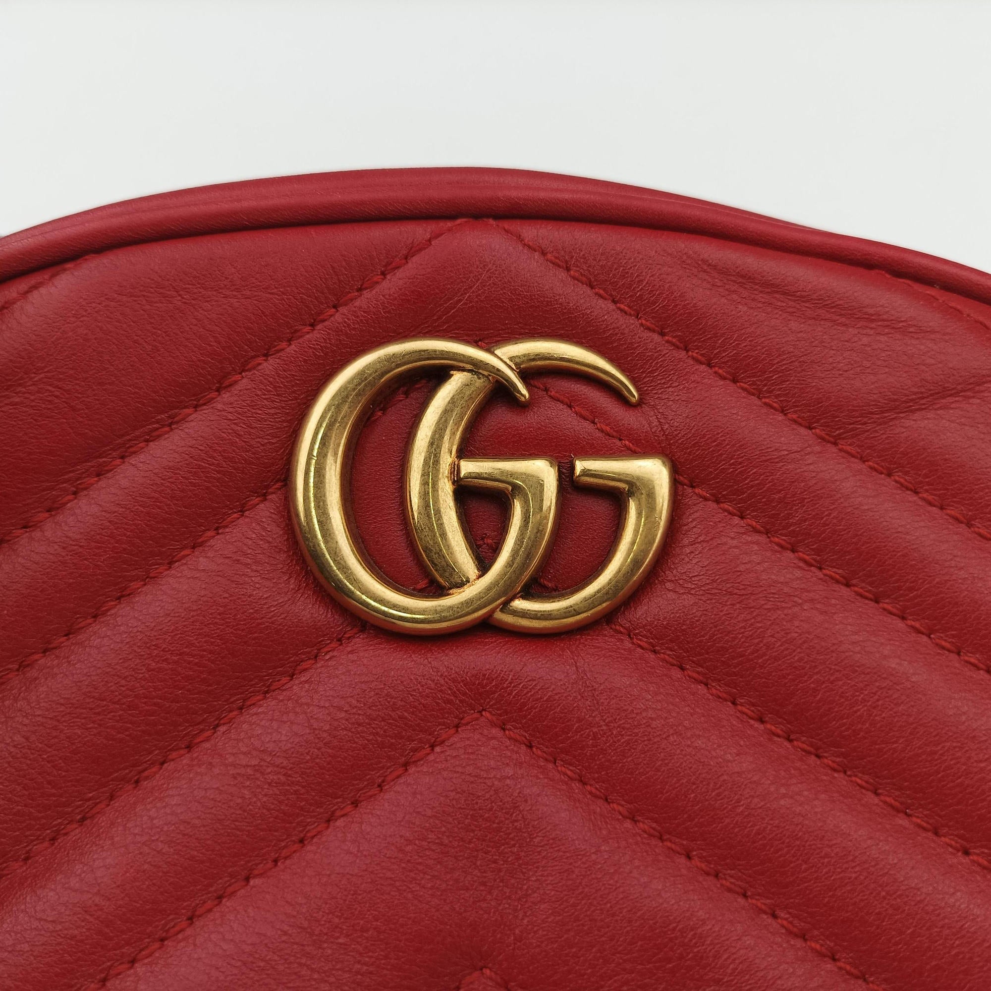 GG Marmont Red Leather 476434 I024399243GGマーモント レッド レザー 476434 I024399243