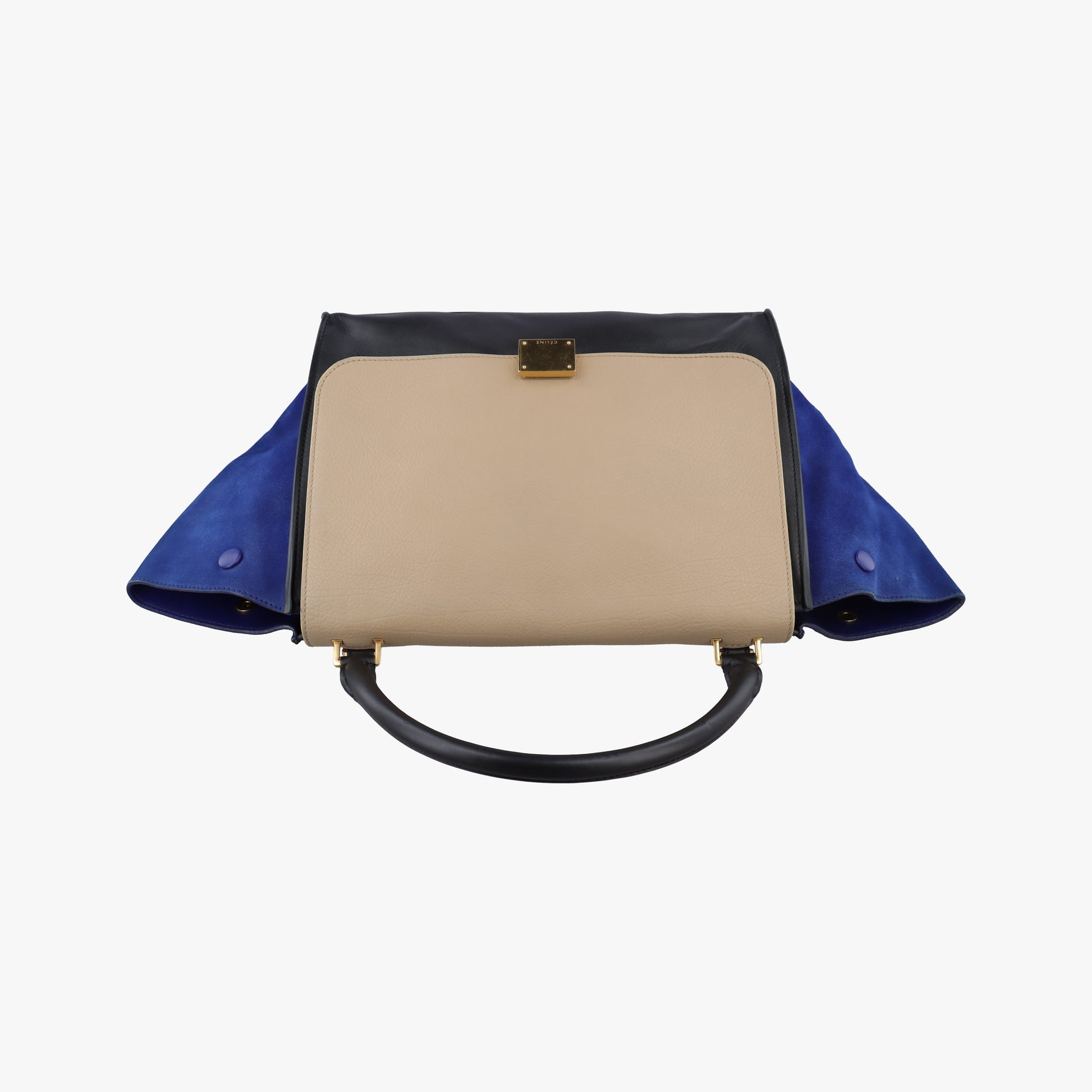 Trapeze Beige×black×blue Suede × leather S-CU-0183トラペーズミディアム ブラック スエード×レザー S-CU-0183