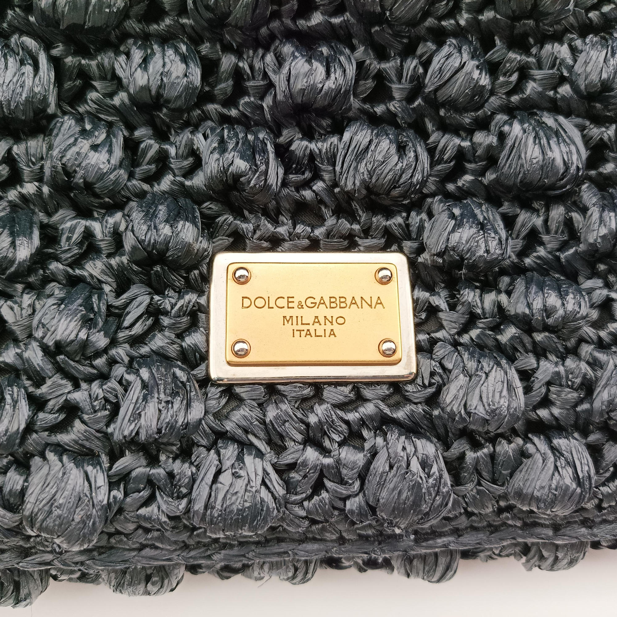 Sicily Black Crocheted raffia × calfskin  シシリー ブラック フィア クロシェ× カーフスキン 