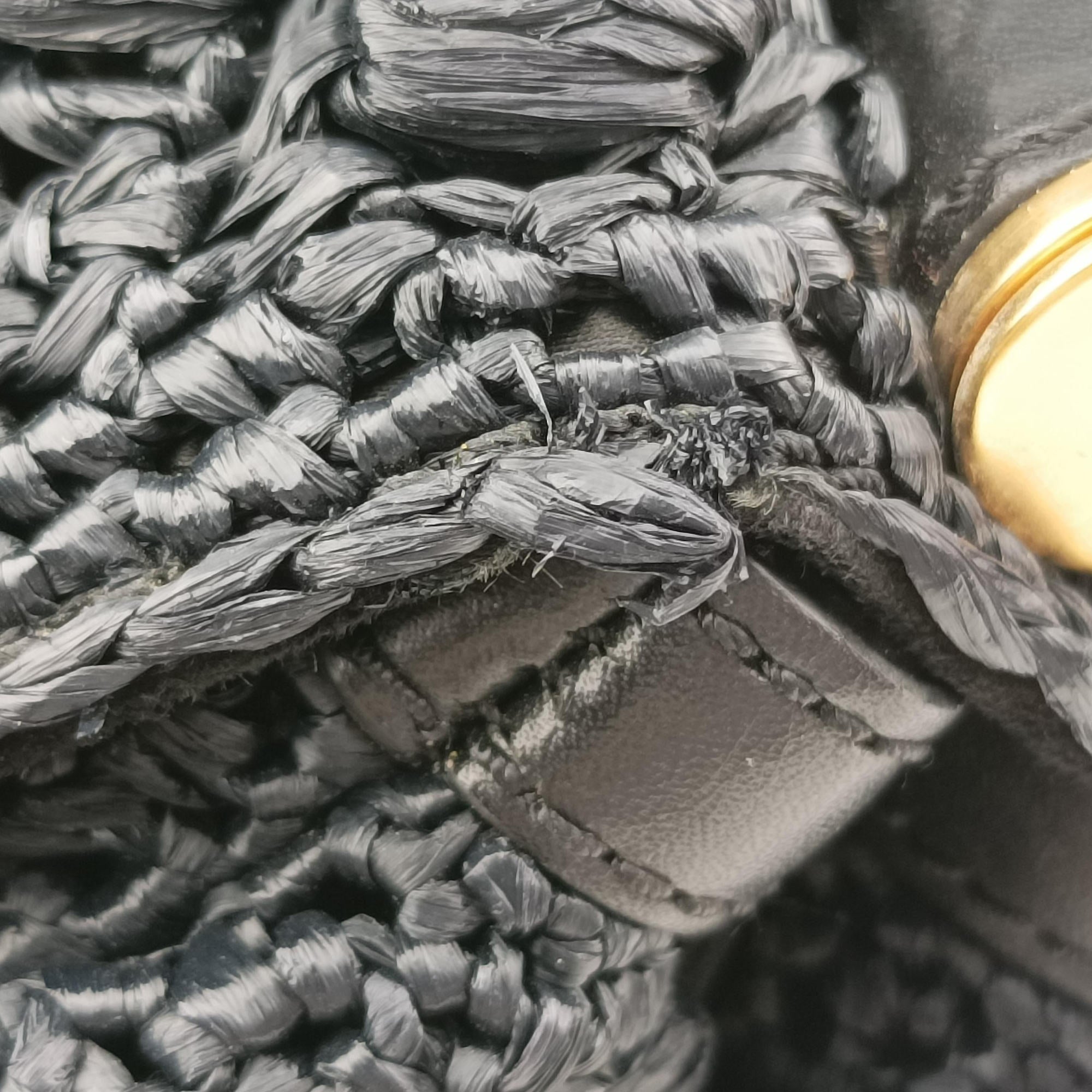 Sicily Black Crocheted raffia × calfskin  シシリー ブラック フィア クロシェ× カーフスキン 